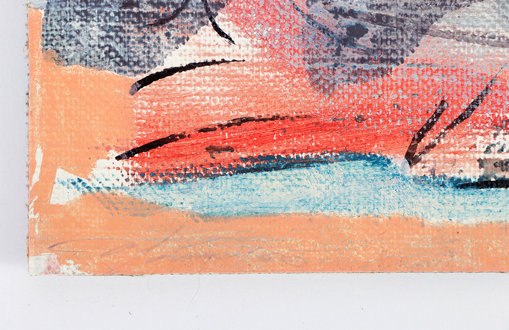 Ricardo Morin Oil Painting on Unstretched Canvas of an Abstract Composition