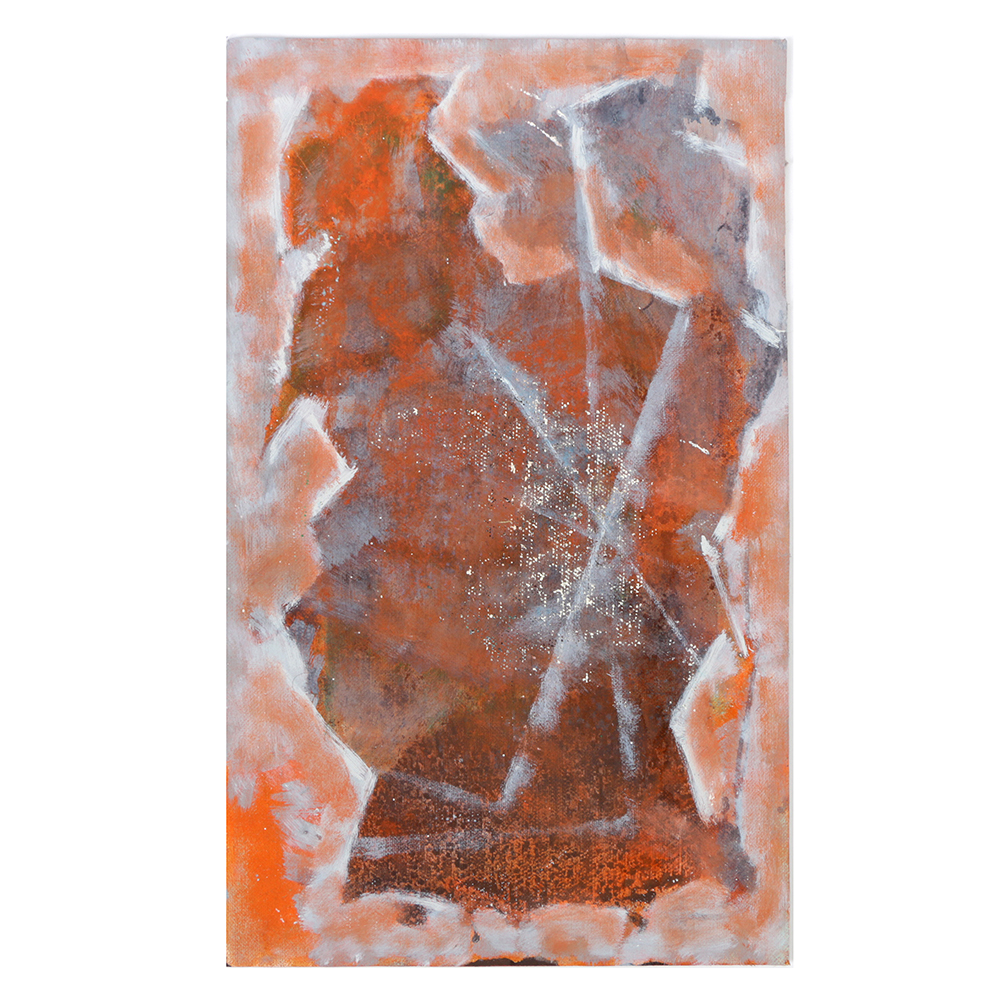 Ricardo Morin Oil Painting on Unstretched Linen of an Abstract Scene