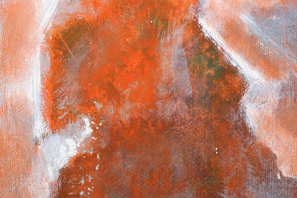 Ricardo Morin Oil Painting on Unstretched Linen of an Abstract Scene