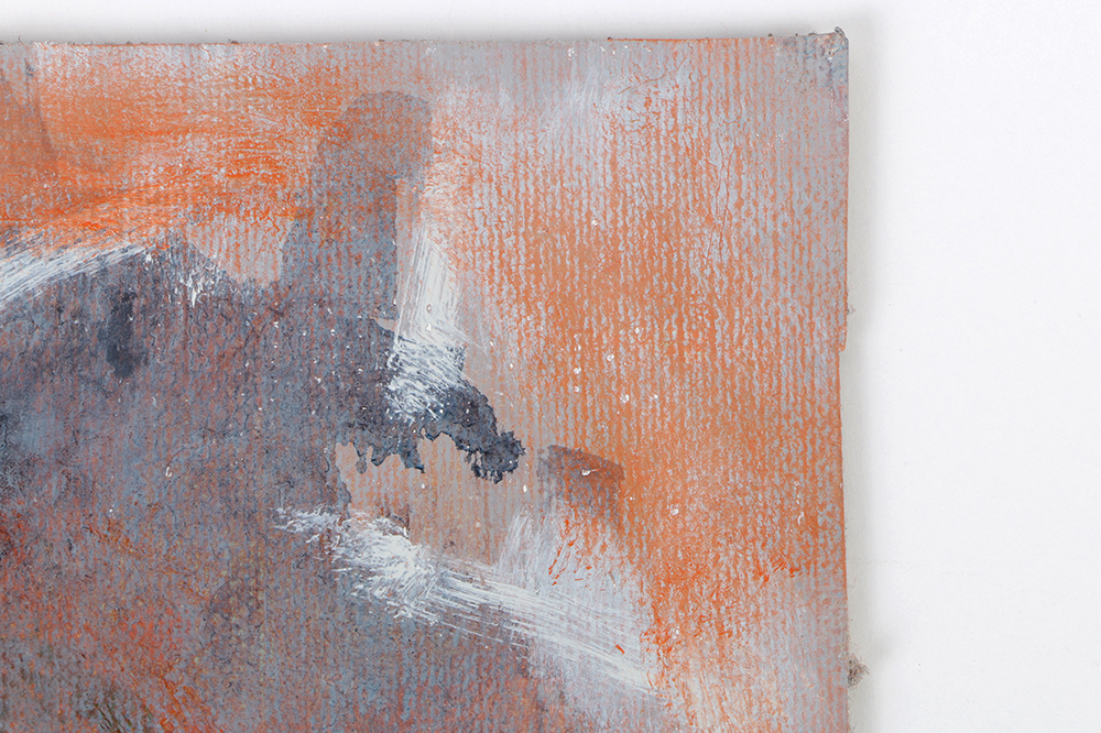 Ricardo Morin Oil Painting on Unstretched Linen of an Abstract Scene