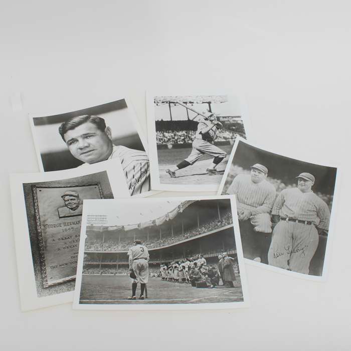 Five Vintage Black and White Babe Ruth Photographs
