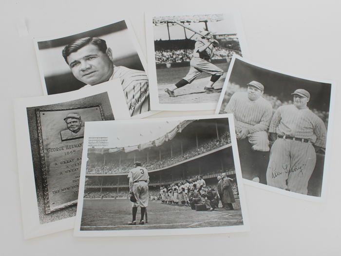 Five Vintage Black and White Babe Ruth Photographs