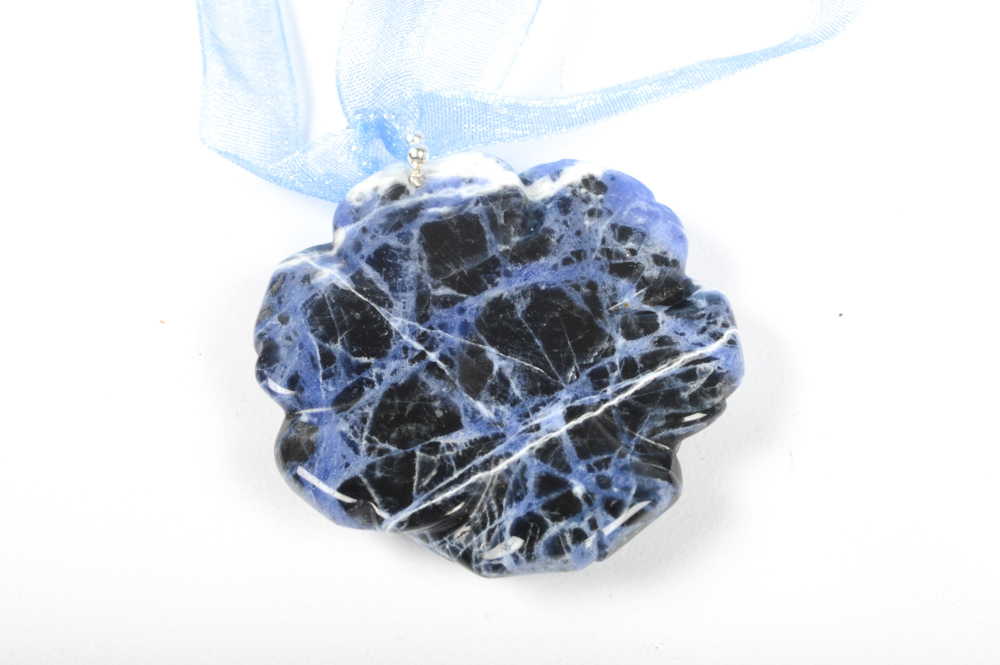 Sodalite Hearts and Roses Pendant Necklaces Grouping