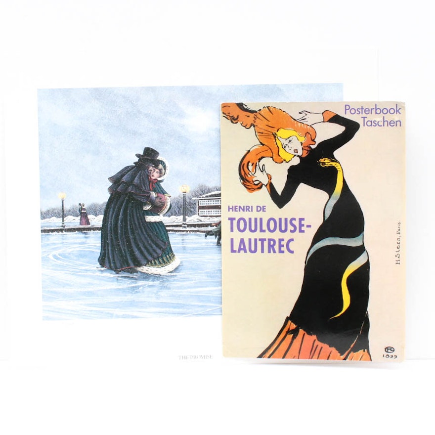 Art Print Collection Including Toulouse Lautrec Posters