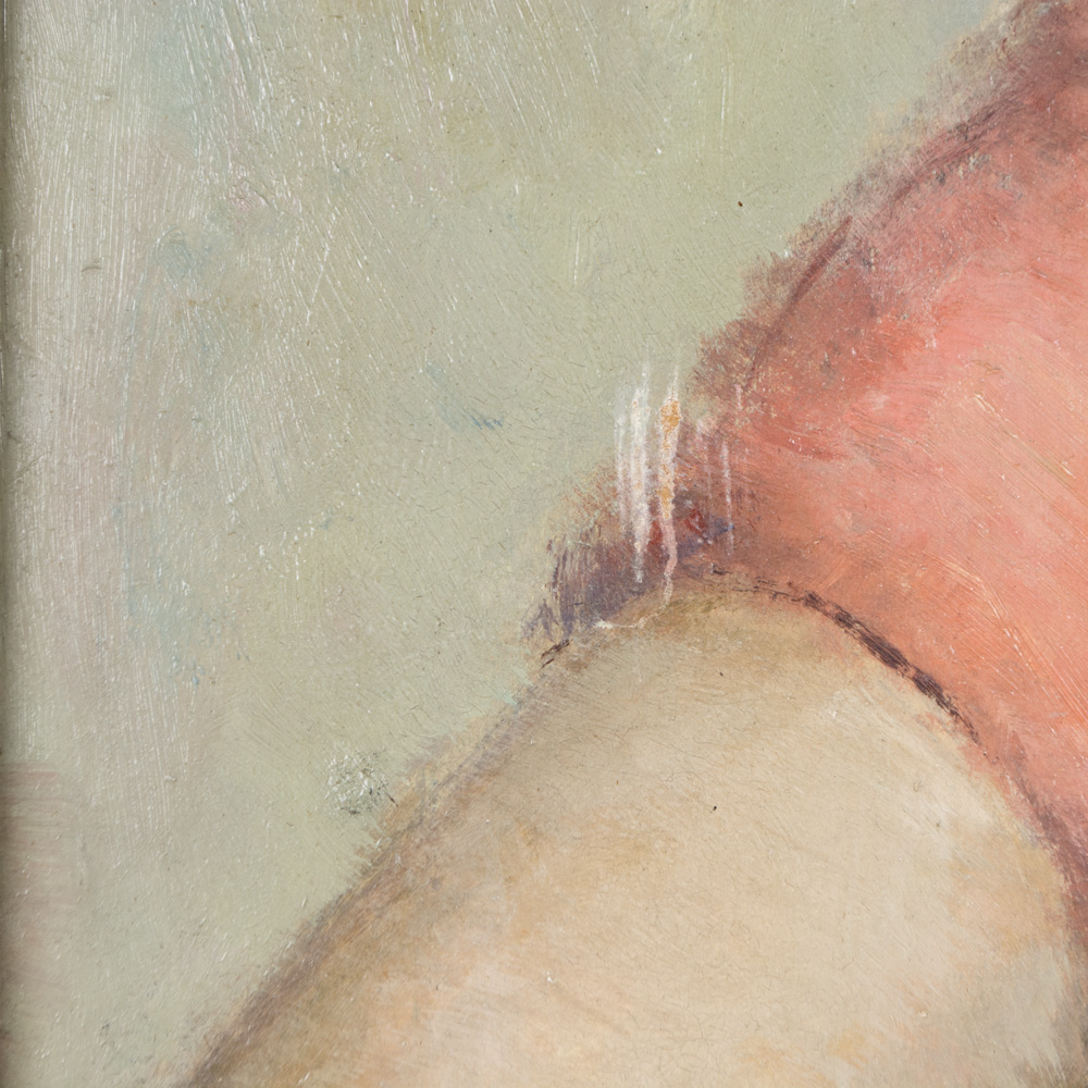 Allen Glicksman Mid-century Portrait Oil on Board