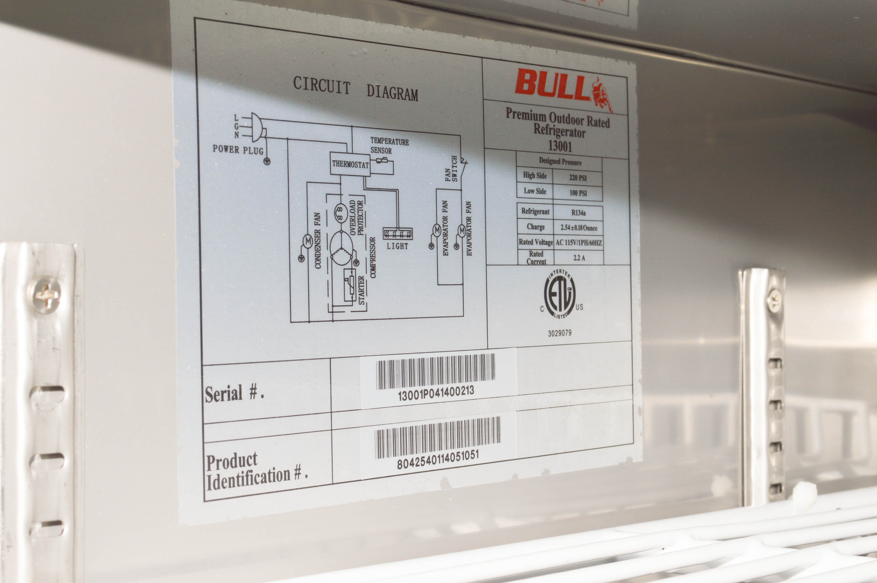 Bull Stainless Steel Outdoor Refrigerator