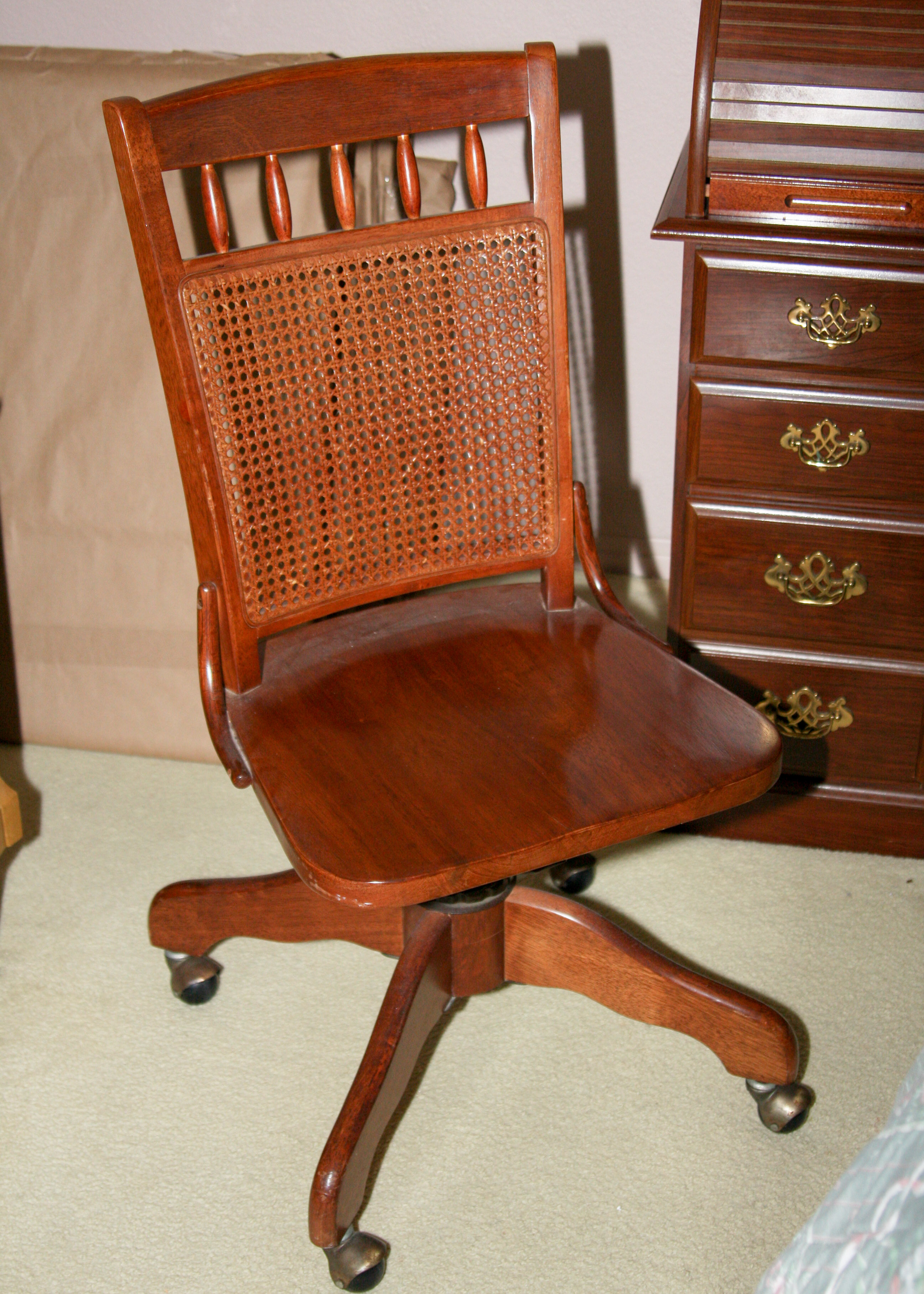 Roll-top Desk and Chair From Riverside Furniture