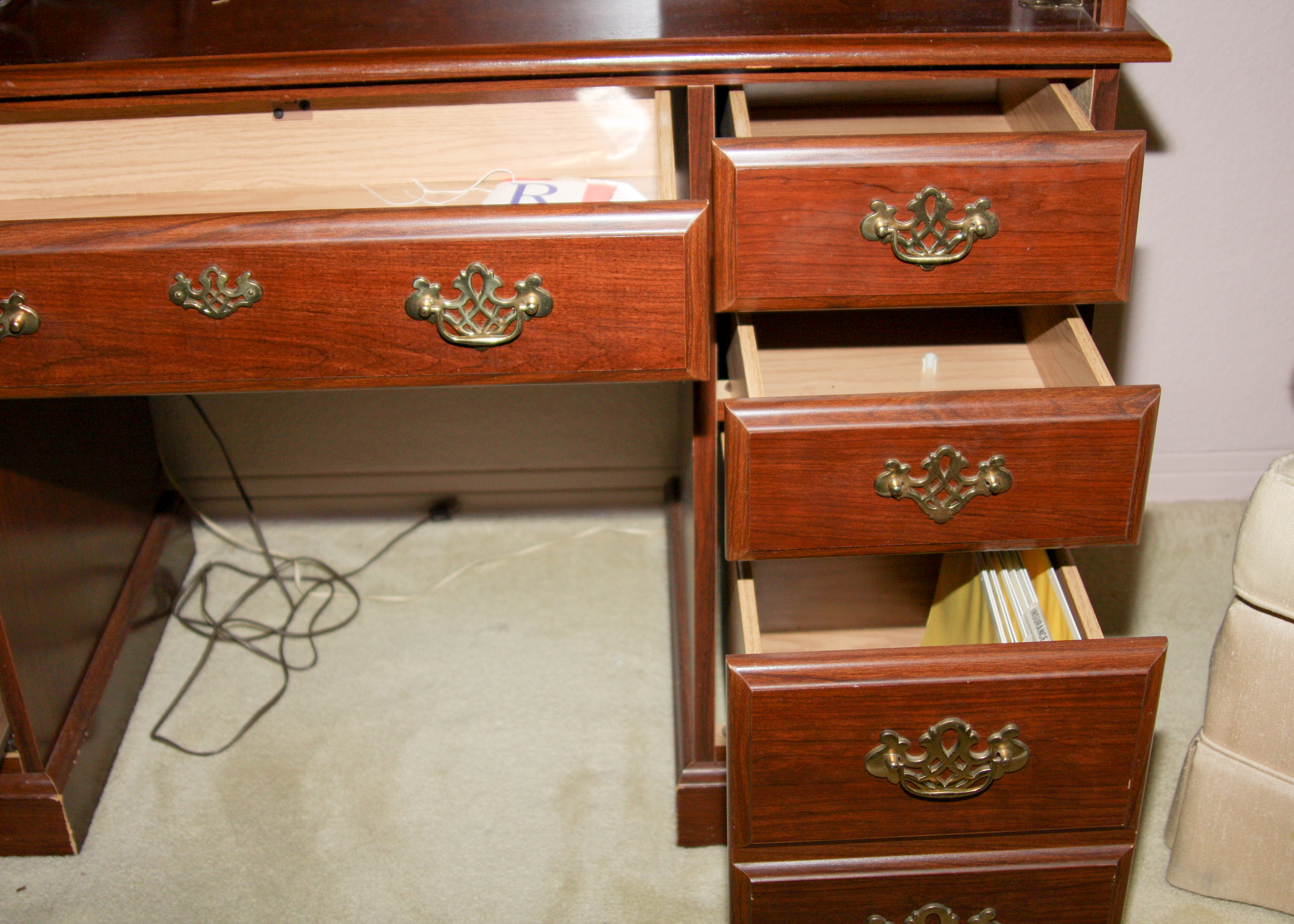 Roll-top Desk and Chair From Riverside Furniture