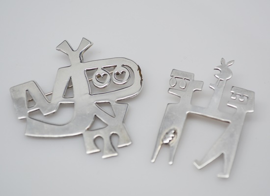 Two Sterling Brooches by Mik Stousland