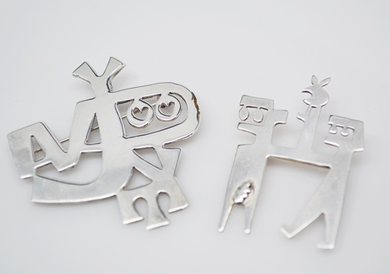 Two Sterling Brooches by Mik Stousland