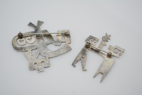 Two Sterling Brooches by Mik Stousland