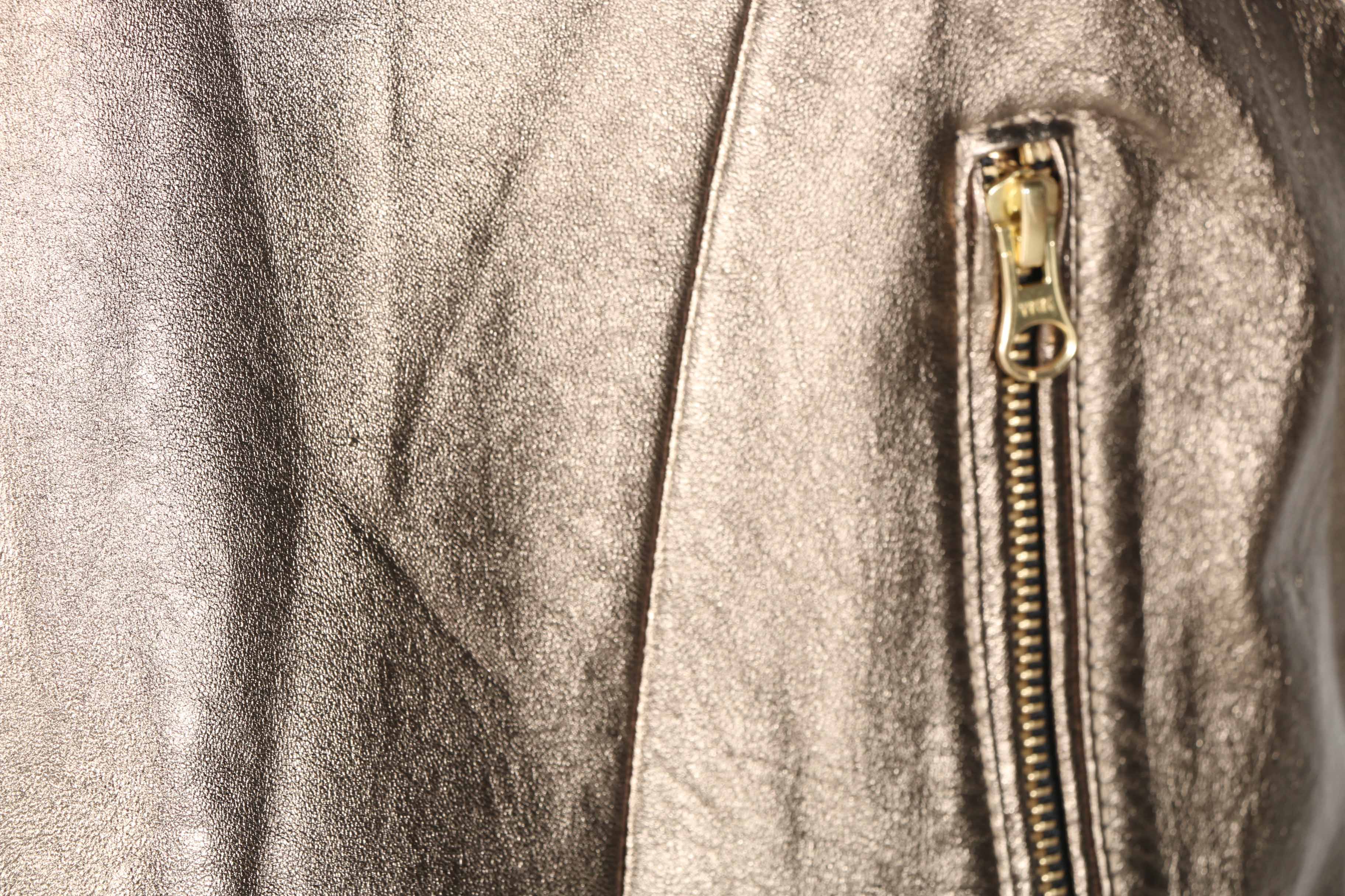 Men's Metallic Gold Tone Leather Vest