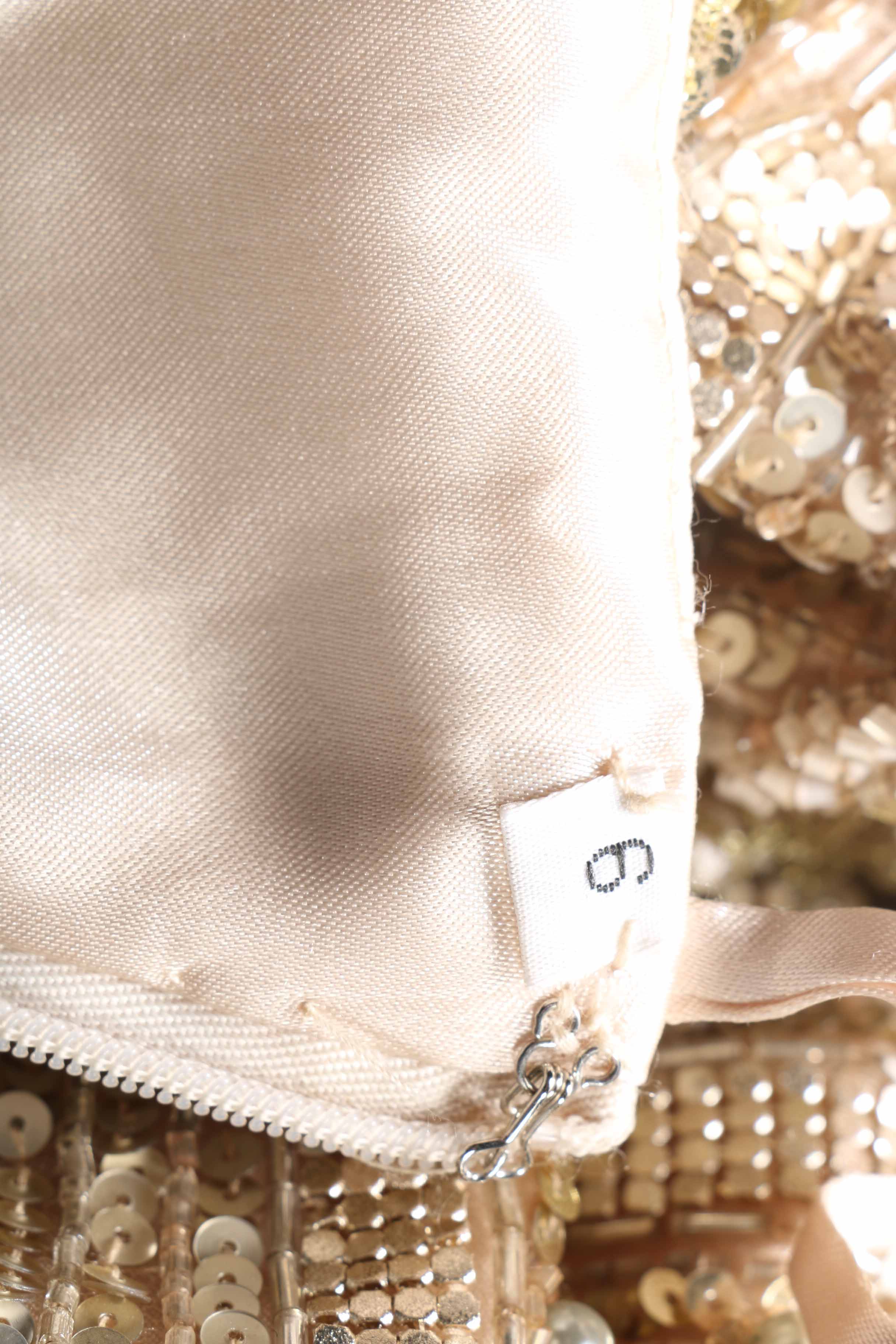 Gold Tone Beaded And Sequined Mini Dress