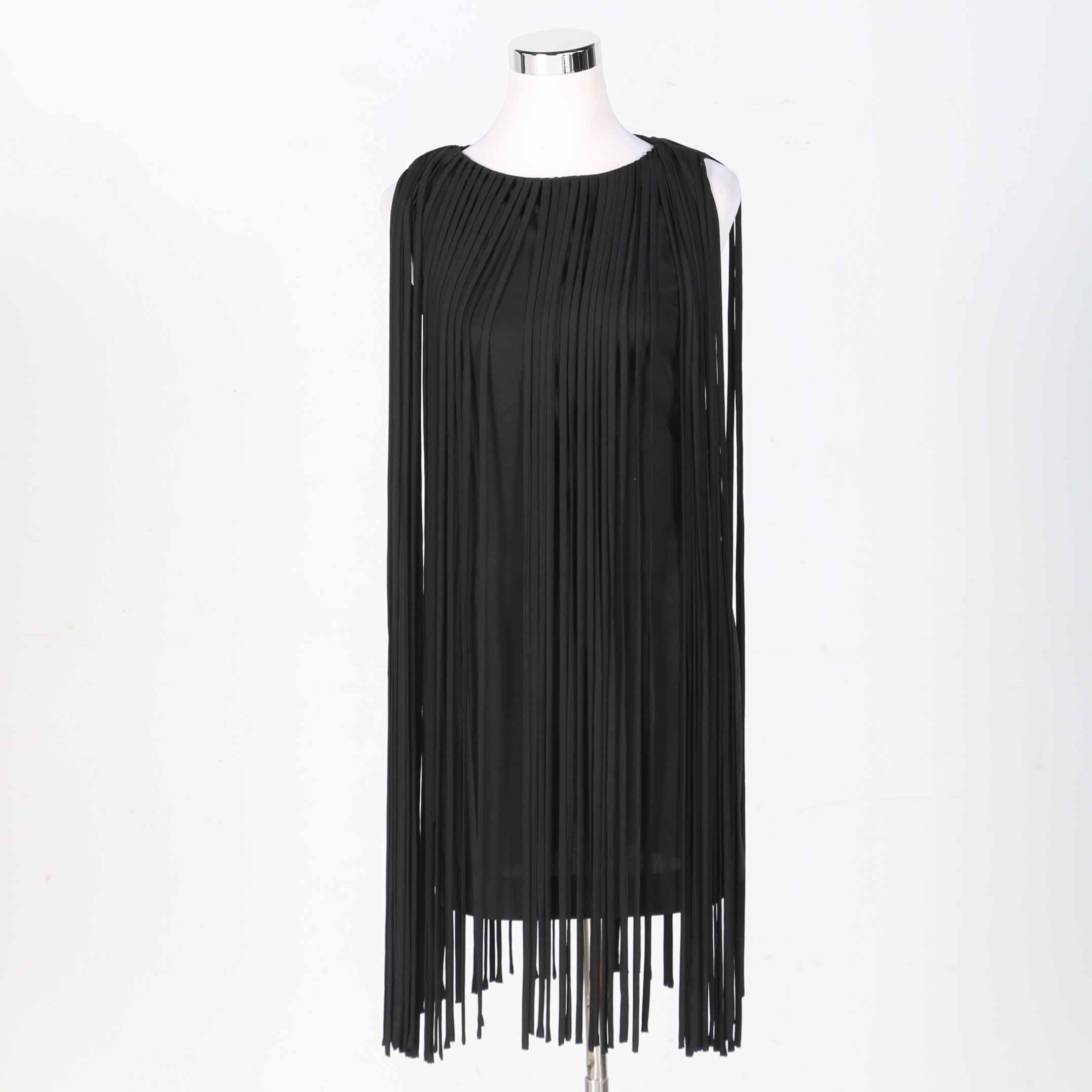 Kate Moss Topshop Women's Black Fringe Dress
