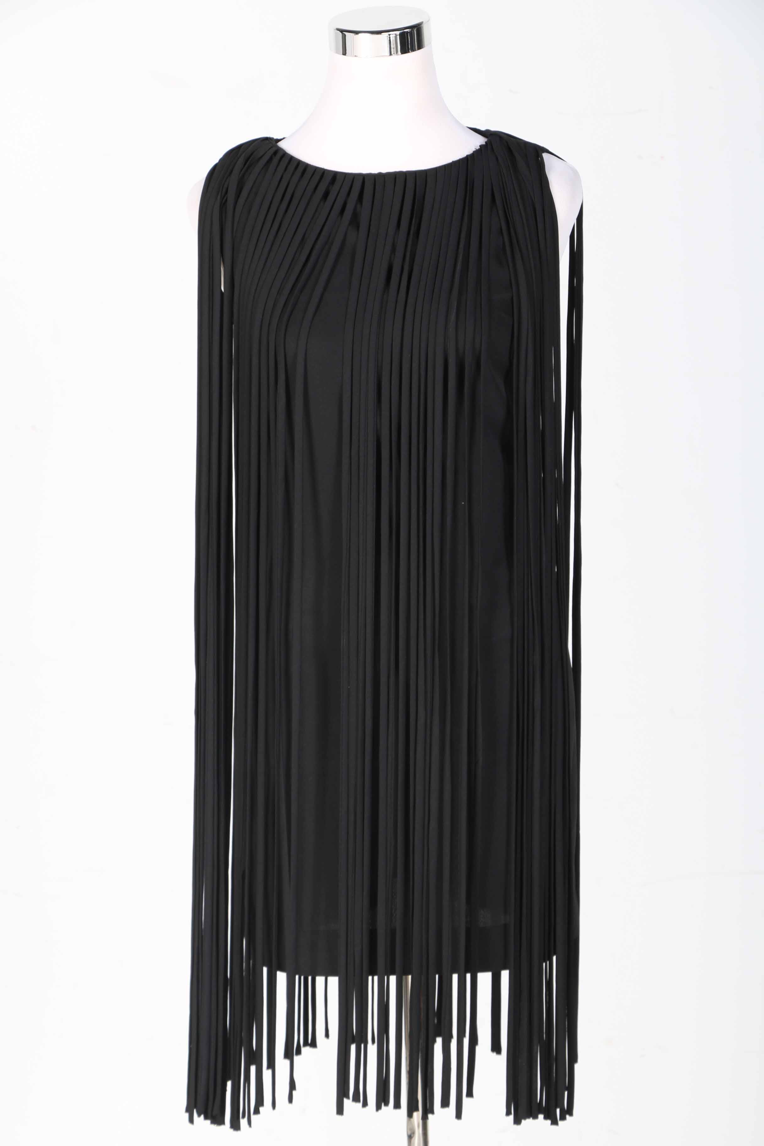 Kate Moss Topshop Women's Black Fringe Dress