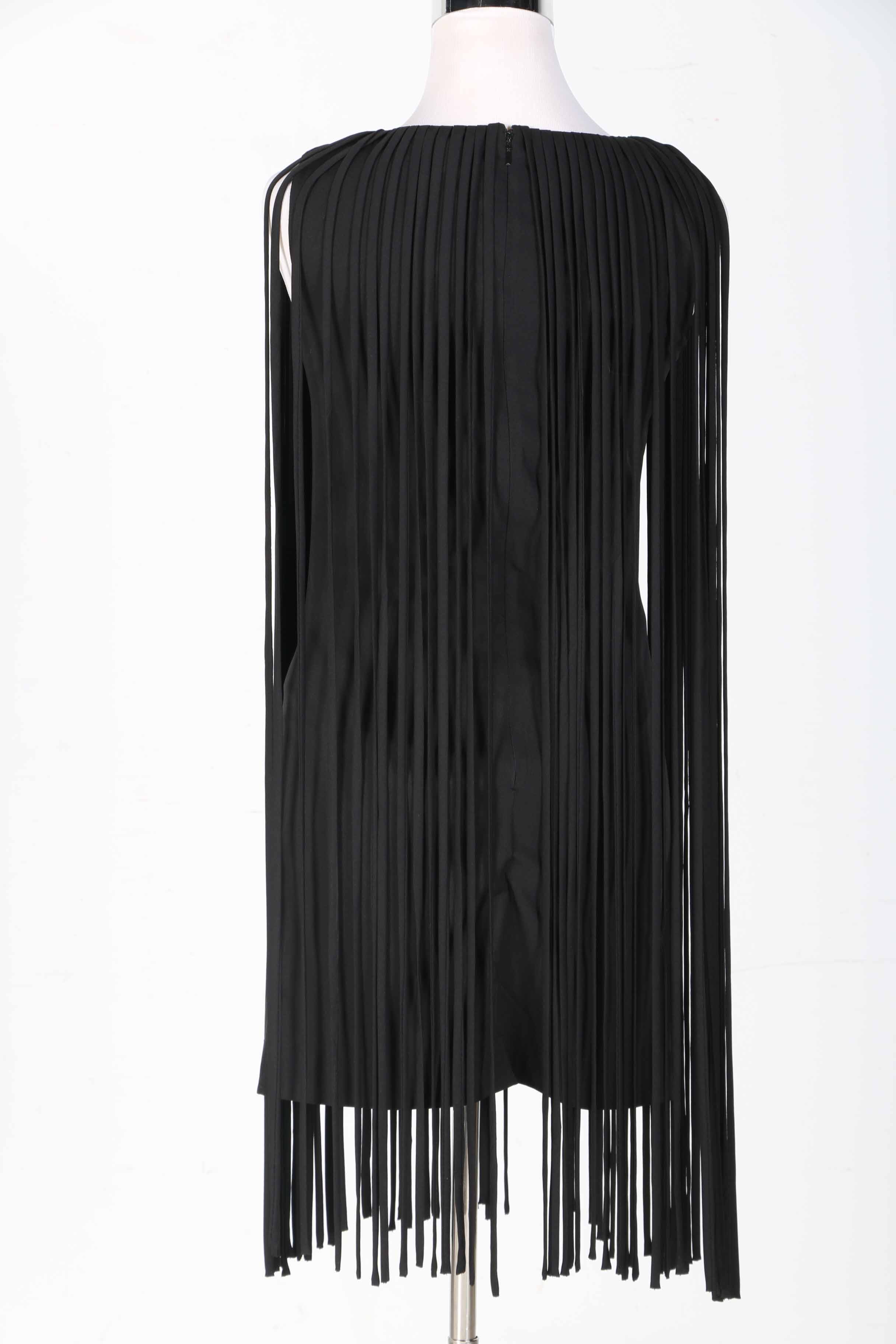 Kate Moss Topshop Women's Black Fringe Dress