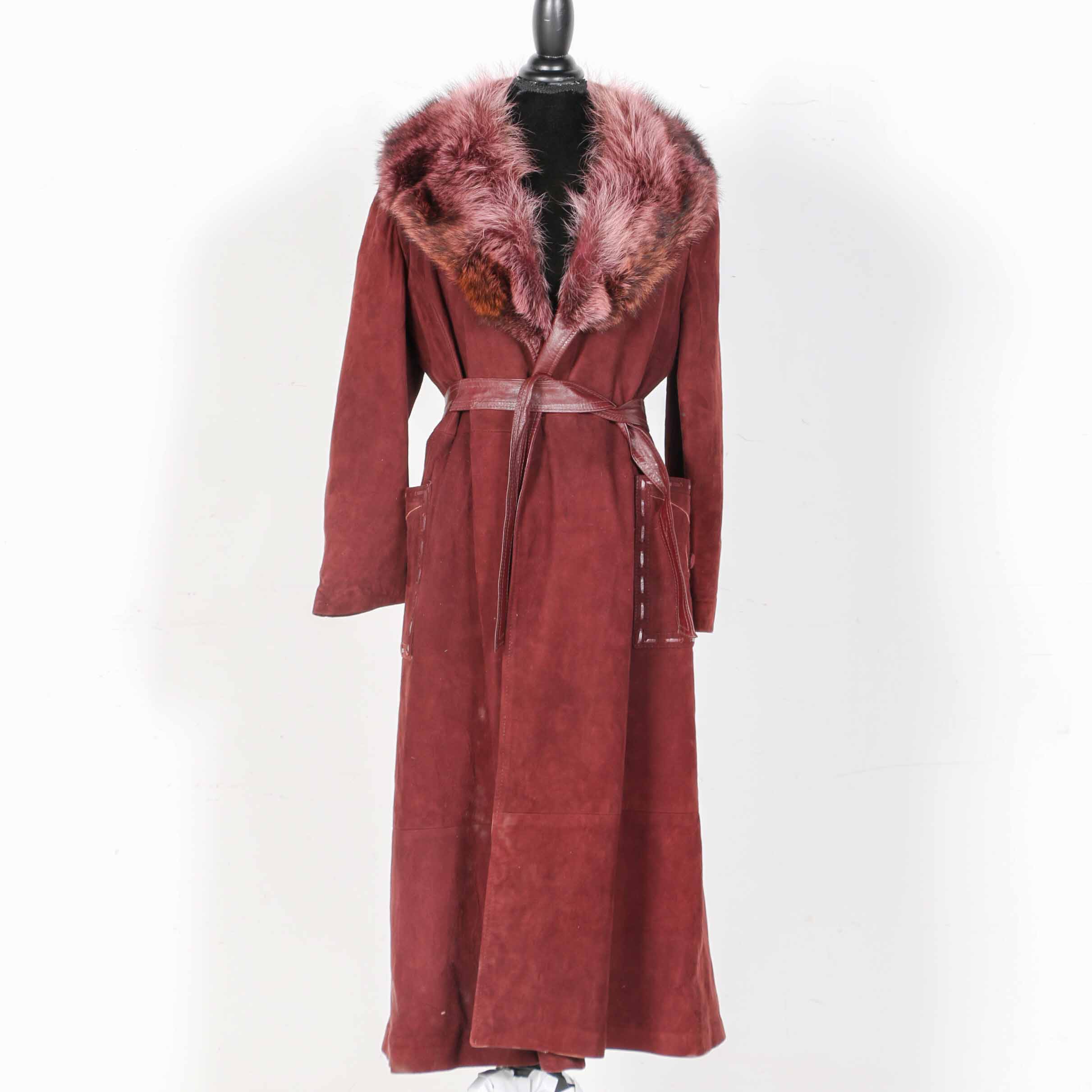 Charlotte's-West of Akron Suede and Fox Fur Coat