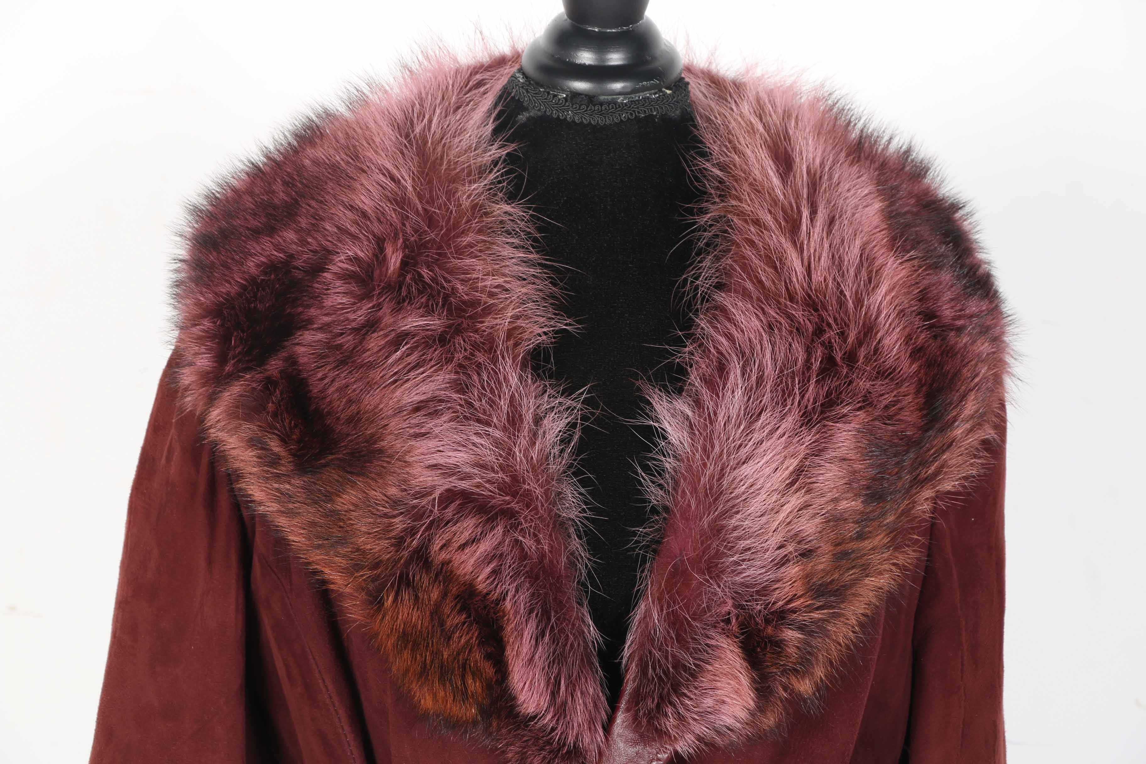 Charlotte's-West of Akron Suede and Fox Fur Coat