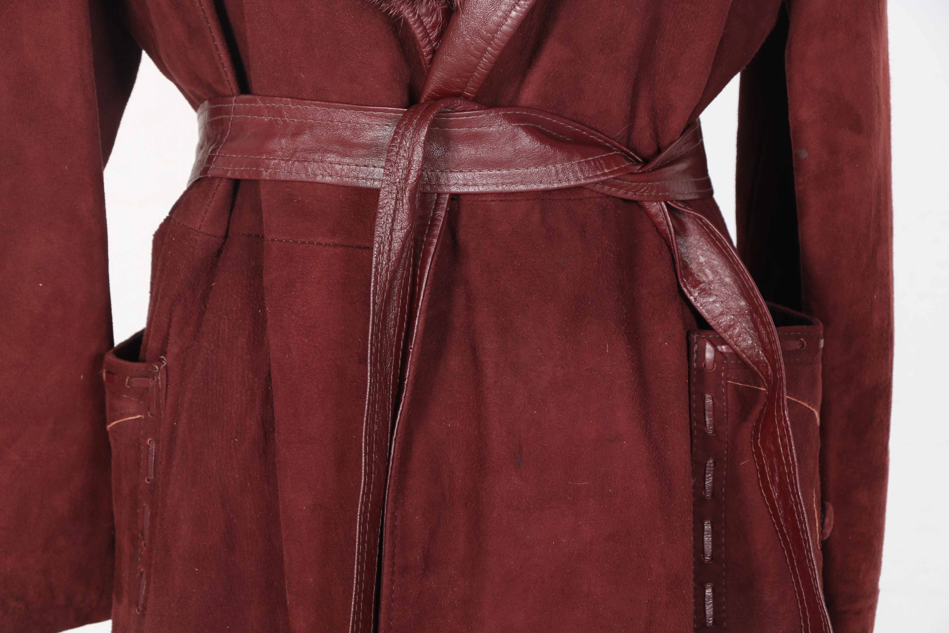 Charlotte's-West of Akron Suede and Fox Fur Coat