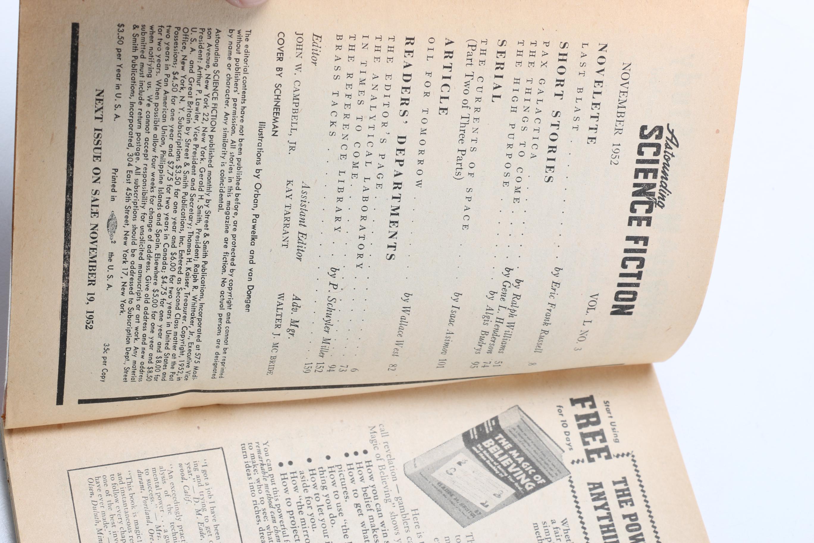 Collection of "Astounding Science Fiction" Pulp Fiction Magazines