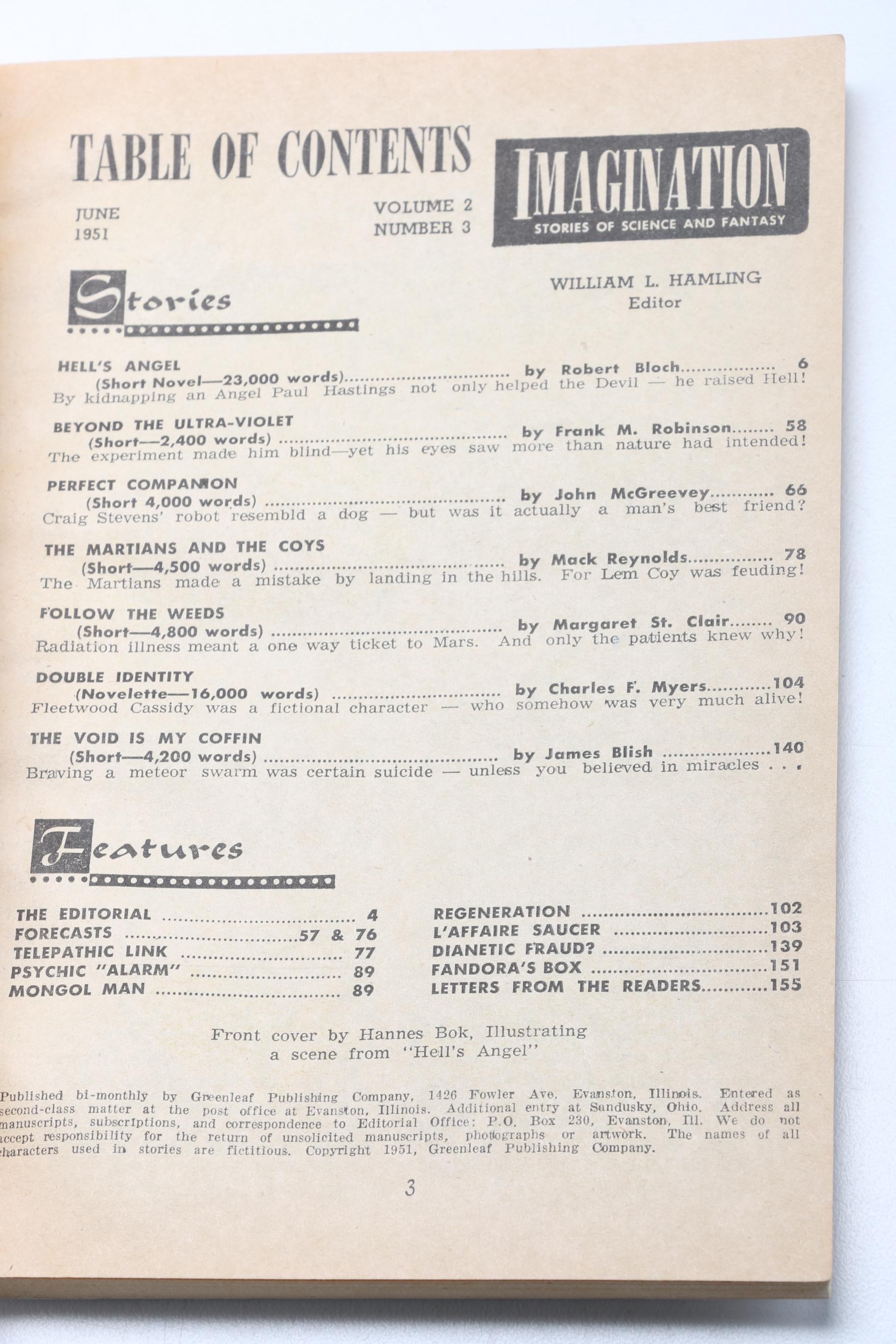 1951-52 Ten Issues of "Imagination Stories of Science and Fantasy"