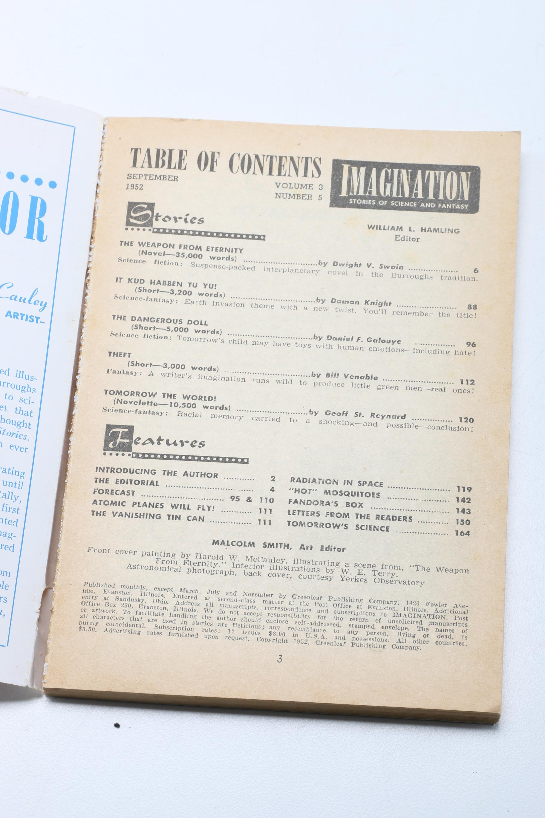 1951-52 Ten Issues of "Imagination Stories of Science and Fantasy"