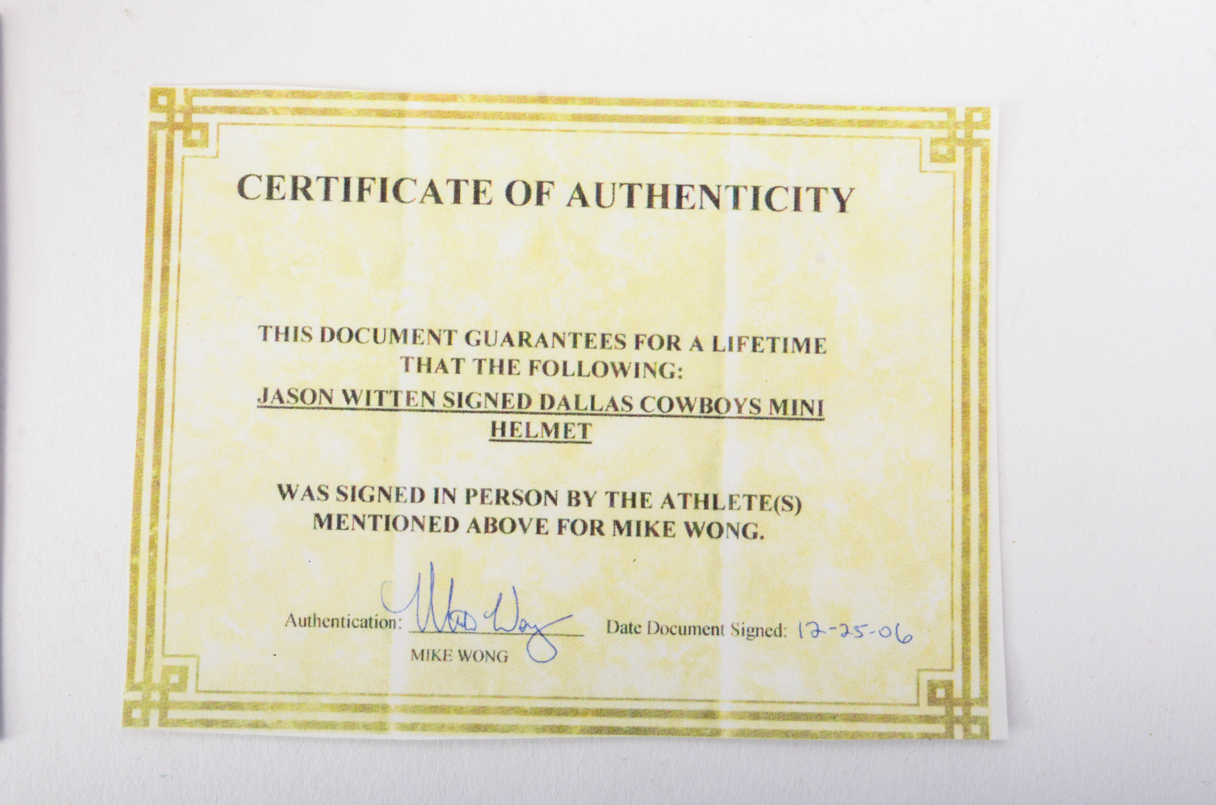 Dallas Cowboys Autographed Mini Helmets