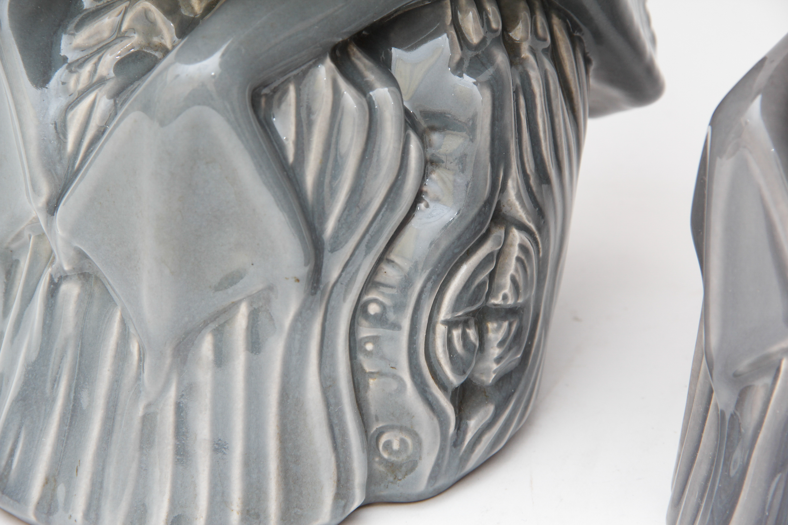 Pair of Large Jaru Pottery Bird Mantle Sculptures