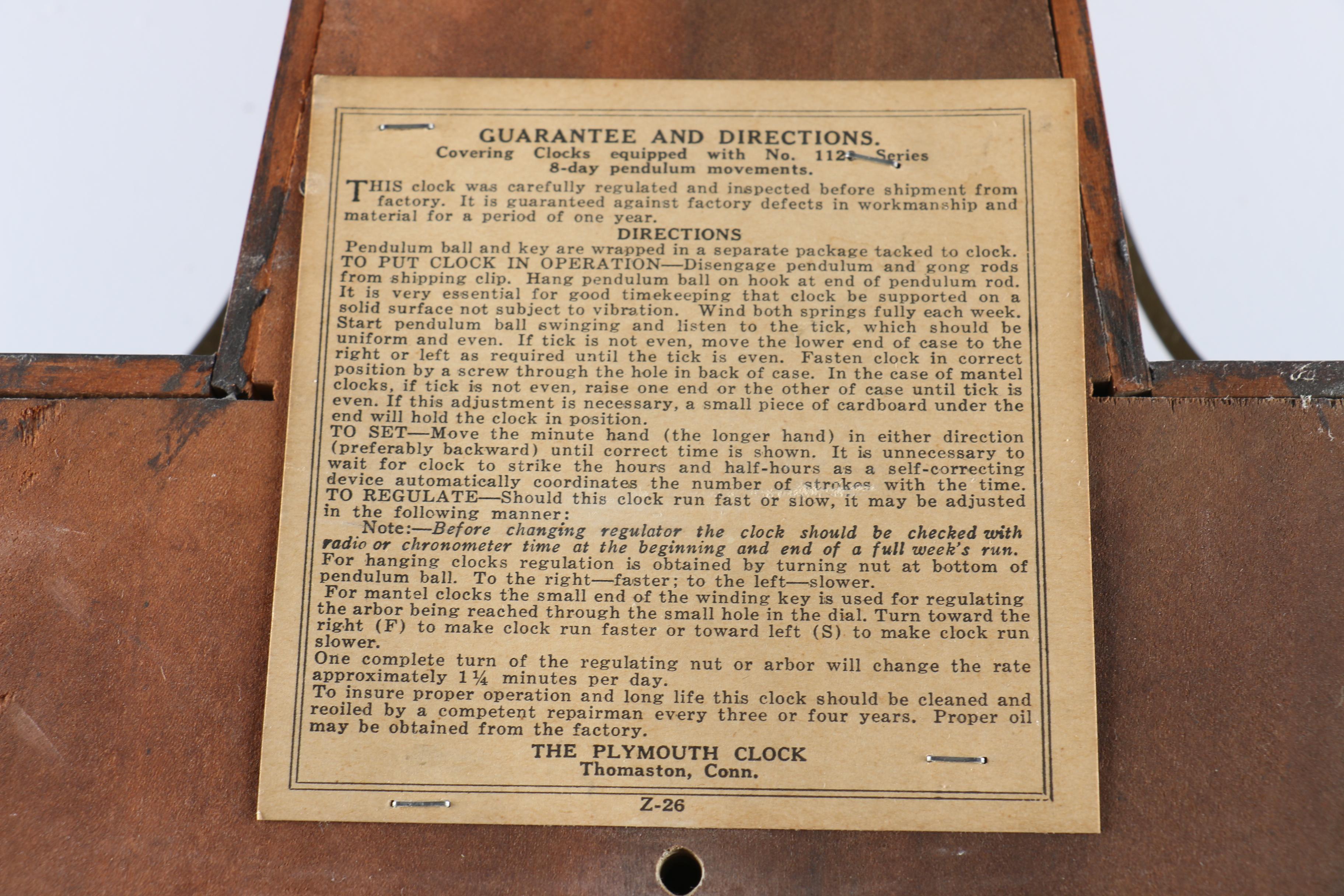 Plymouth George Washington Banjo Clock