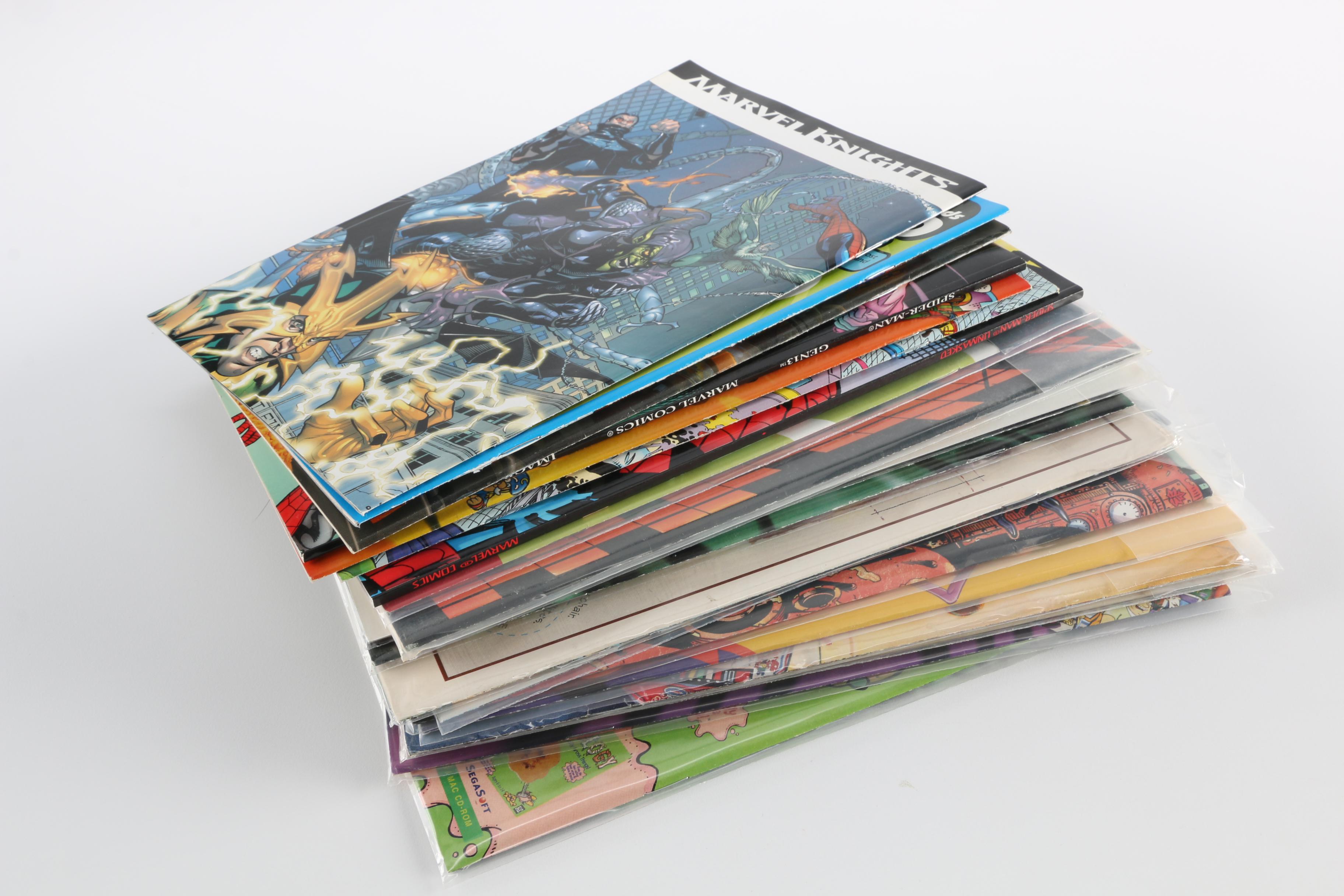 Modern Age and Bronze Age Spider Man Comics Featuring "Marvel Team Up" Issue 100