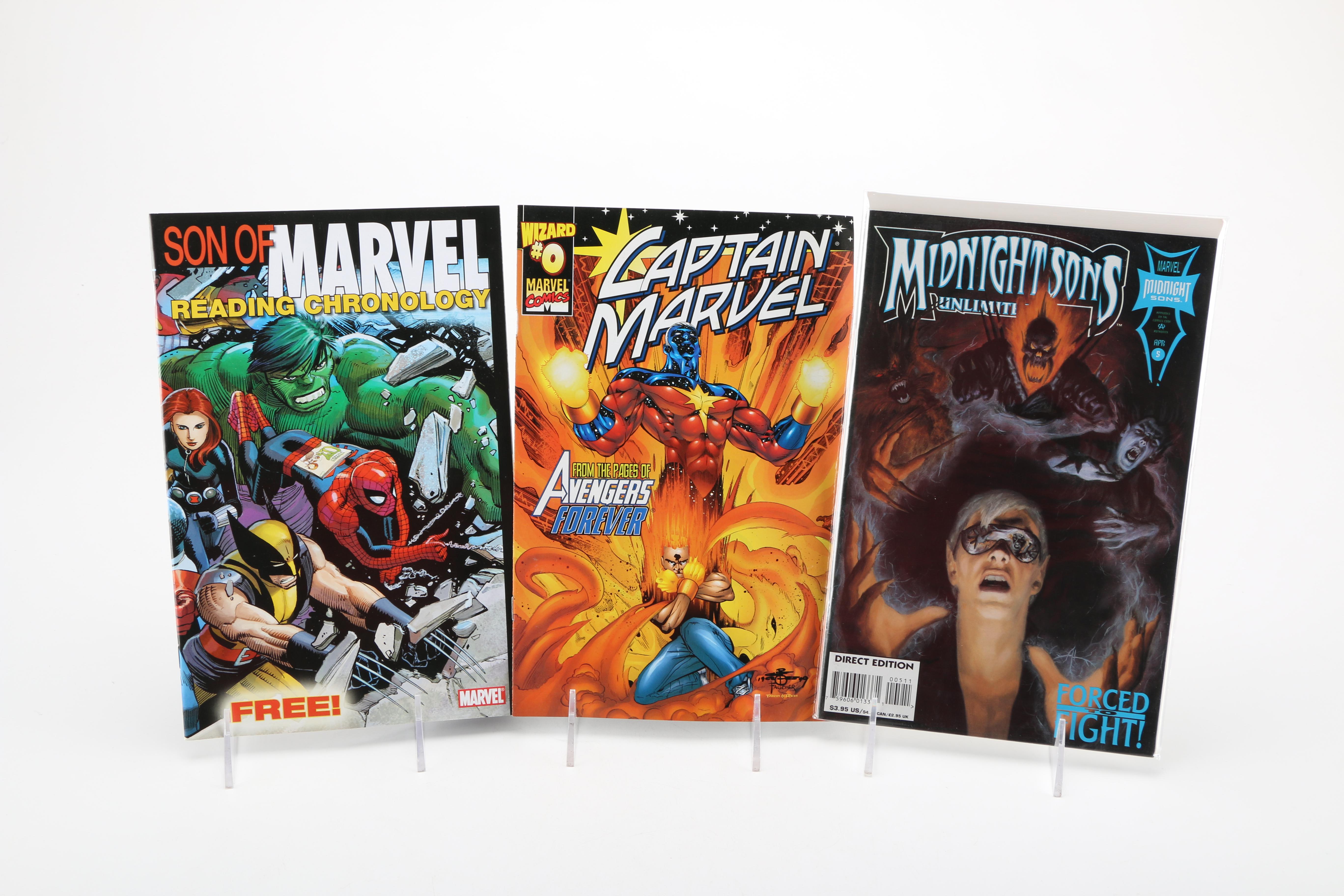 Assorted Modern and Bronze Age Marvel Comics and Graphic Novels with "Wizard 2000" Comic Magazine