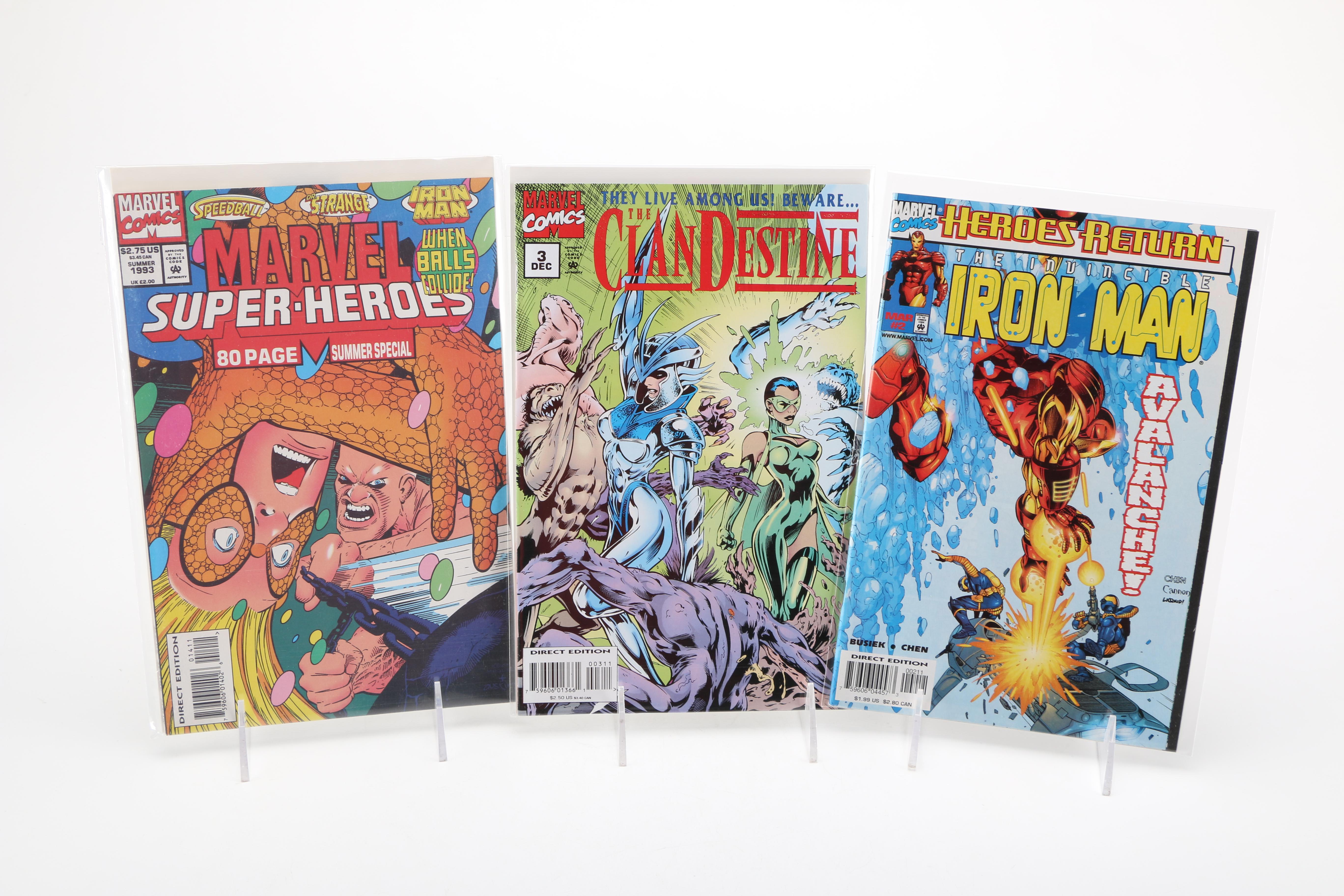 Assorted Modern and Bronze Age Marvel Comics and Graphic Novels with "Wizard 2000" Comic Magazine