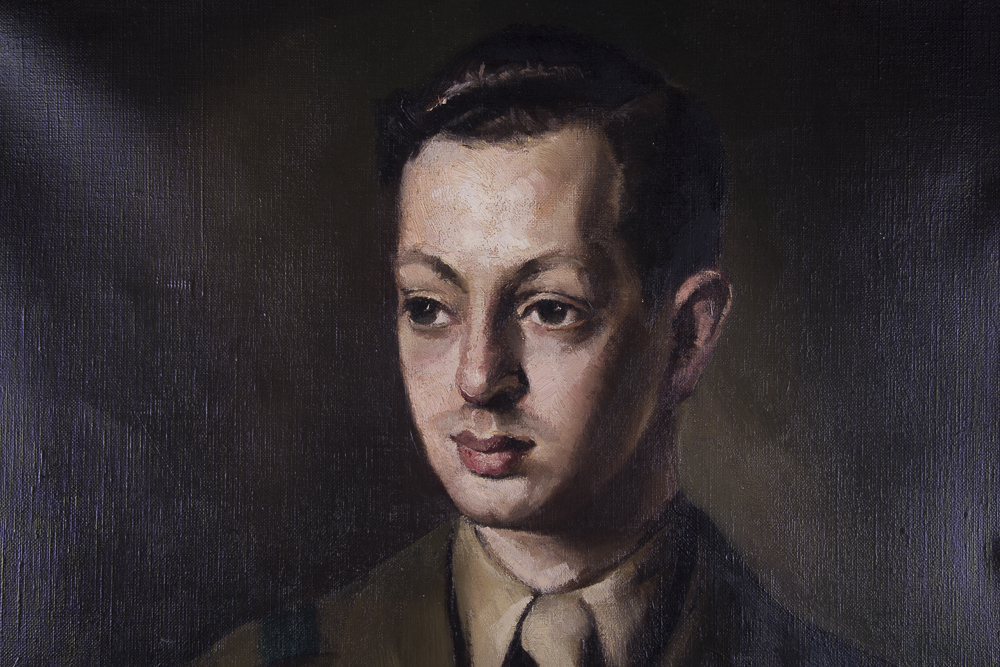 Oil Portrait of U.S. WWII Soldier Adolph J. Bennett
