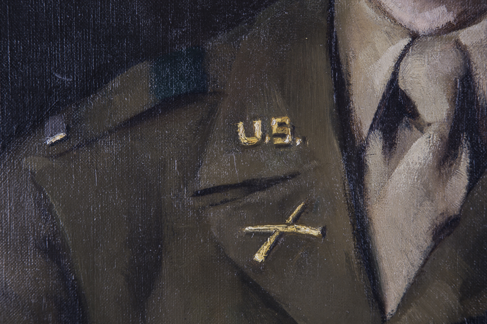 Oil Portrait of U.S. WWII Soldier Adolph J. Bennett
