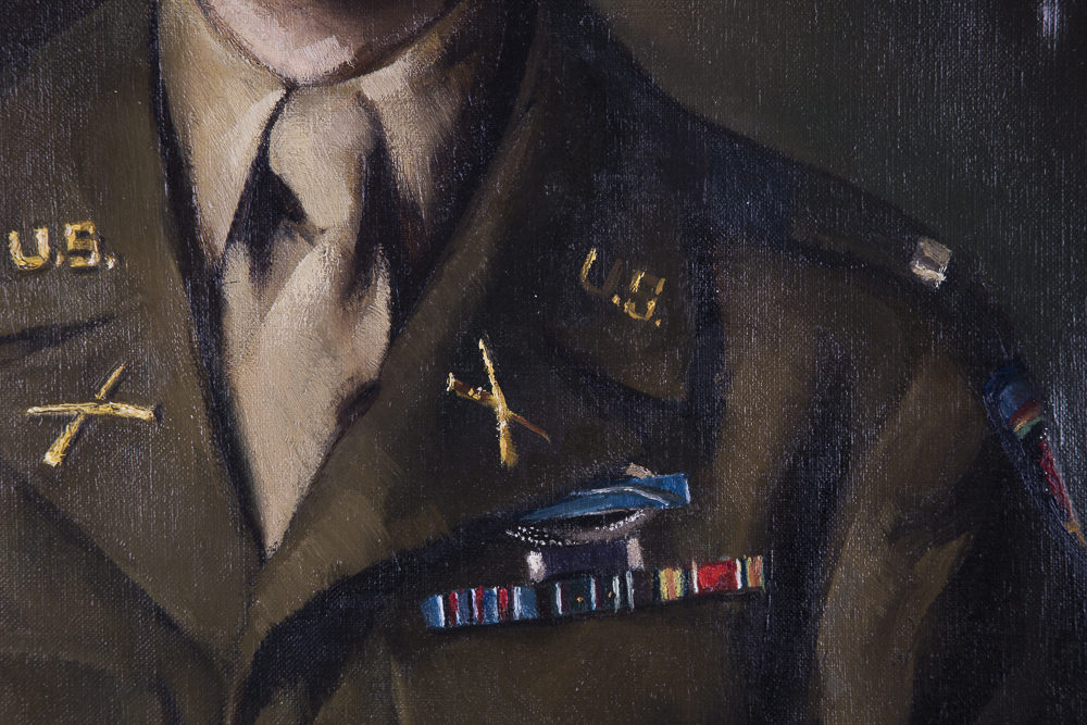 Oil Portrait of U.S. WWII Soldier Adolph J. Bennett