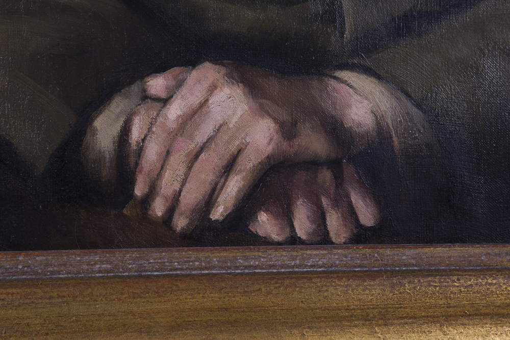 Oil Portrait of U.S. WWII Soldier Adolph J. Bennett