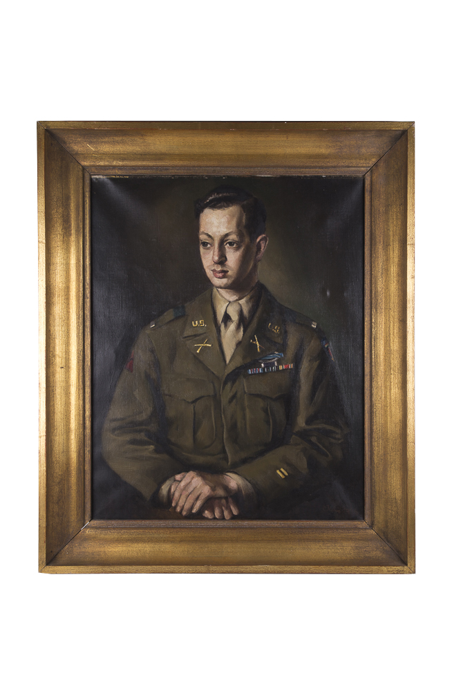 Oil Portrait of U.S. WWII Soldier Adolph J. Bennett