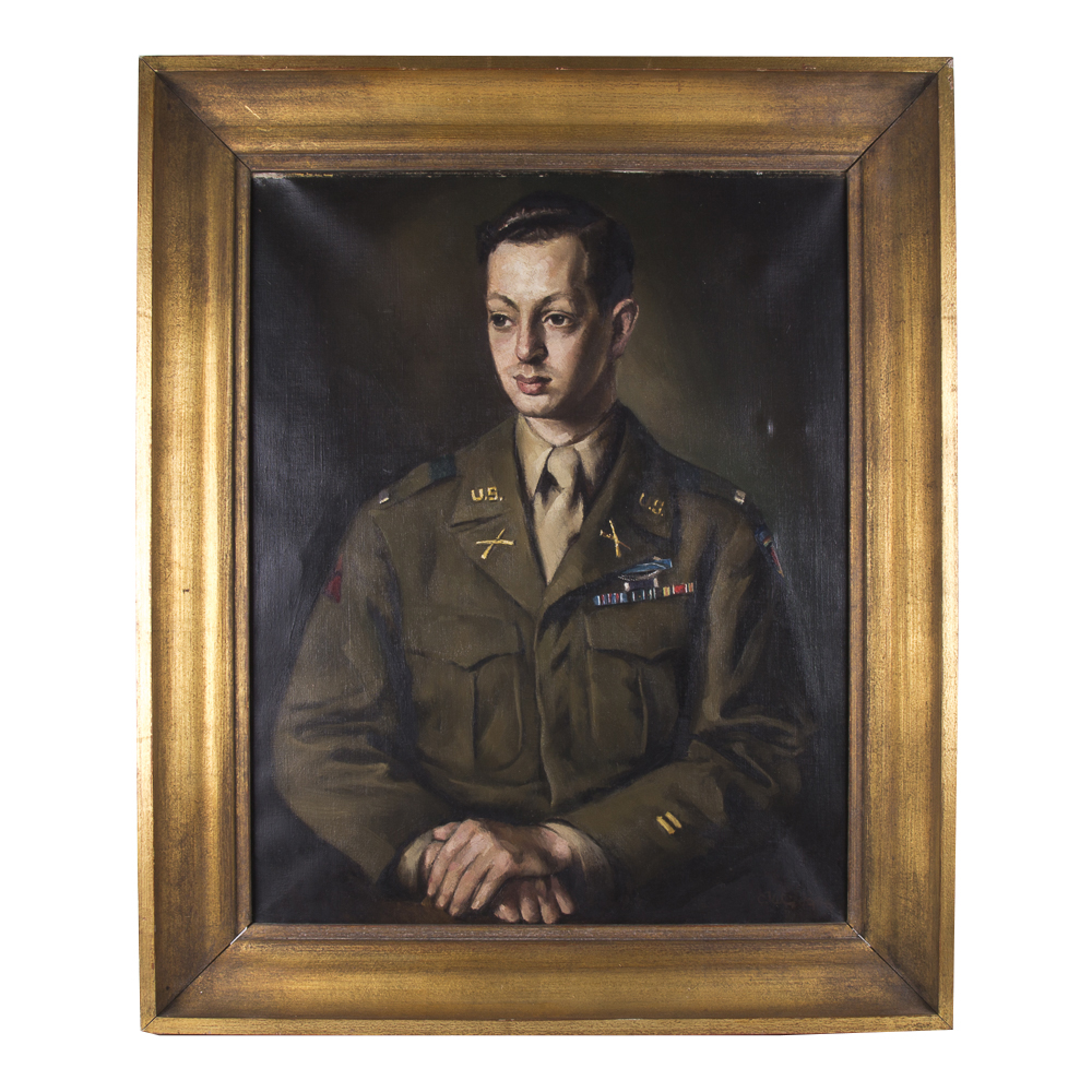 Oil Portrait of U.S. WWII Soldier Adolph J. Bennett