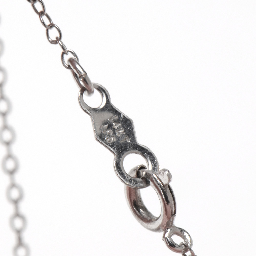 14K White Gold Cultured Akoya Pearl and Diamond Openwork Pendant Necklace