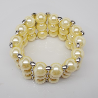 Vintage Faux Pearl Rhinestone Bracelet