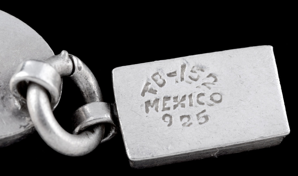 Mexican Sterling Silver and Multicolored Stone Cabochon Bracelet