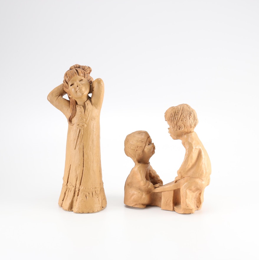 Clay Sculptures Featuring Lee Bortin