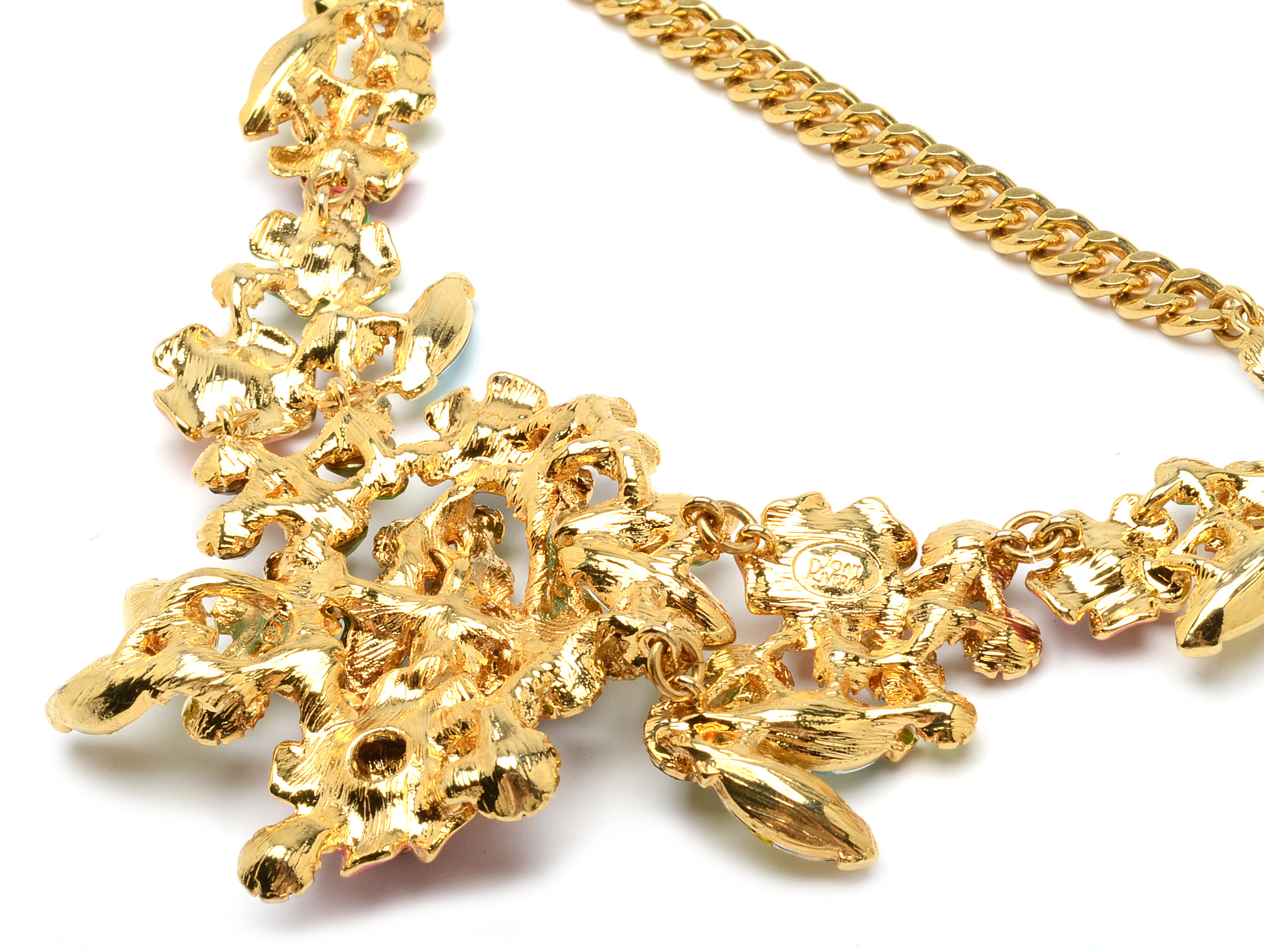 Joan Rivers XXV Classic Collection Costume Necklace with Multi-Color Enameled Florals and Crystal Rhinestones