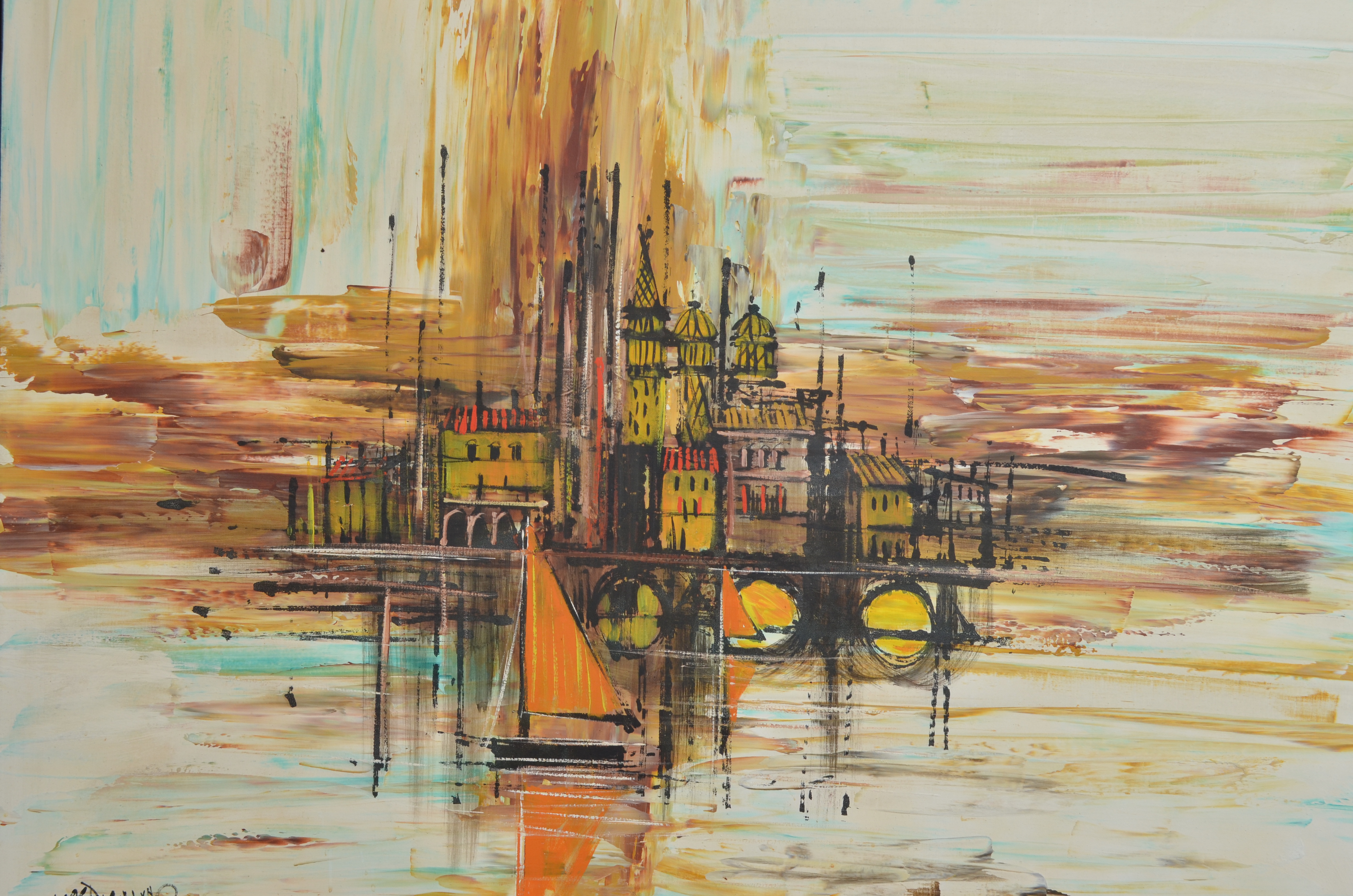 Original Mid Century Vanguard Studios Abstract Painting