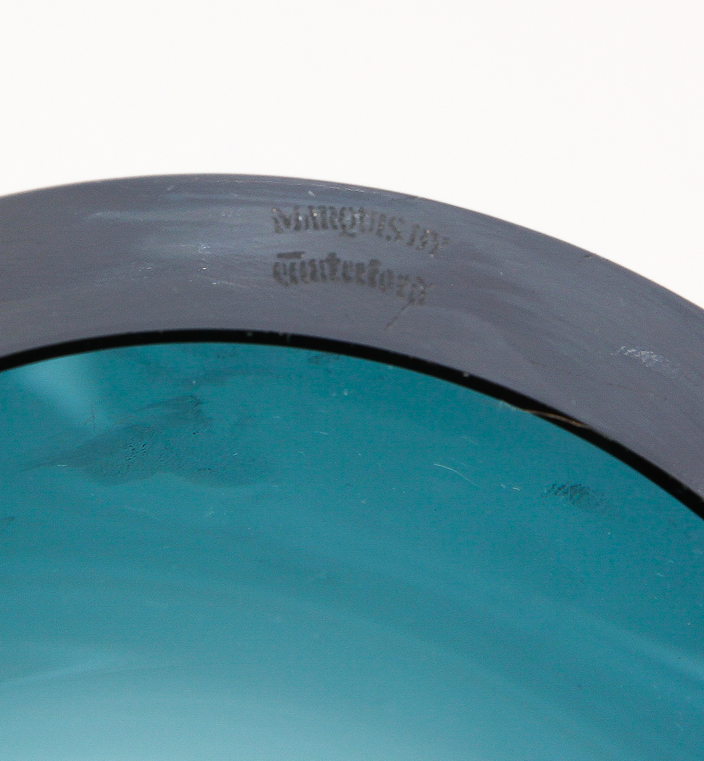 Large Waterford Peacock Blue Crystal Modernist Vase