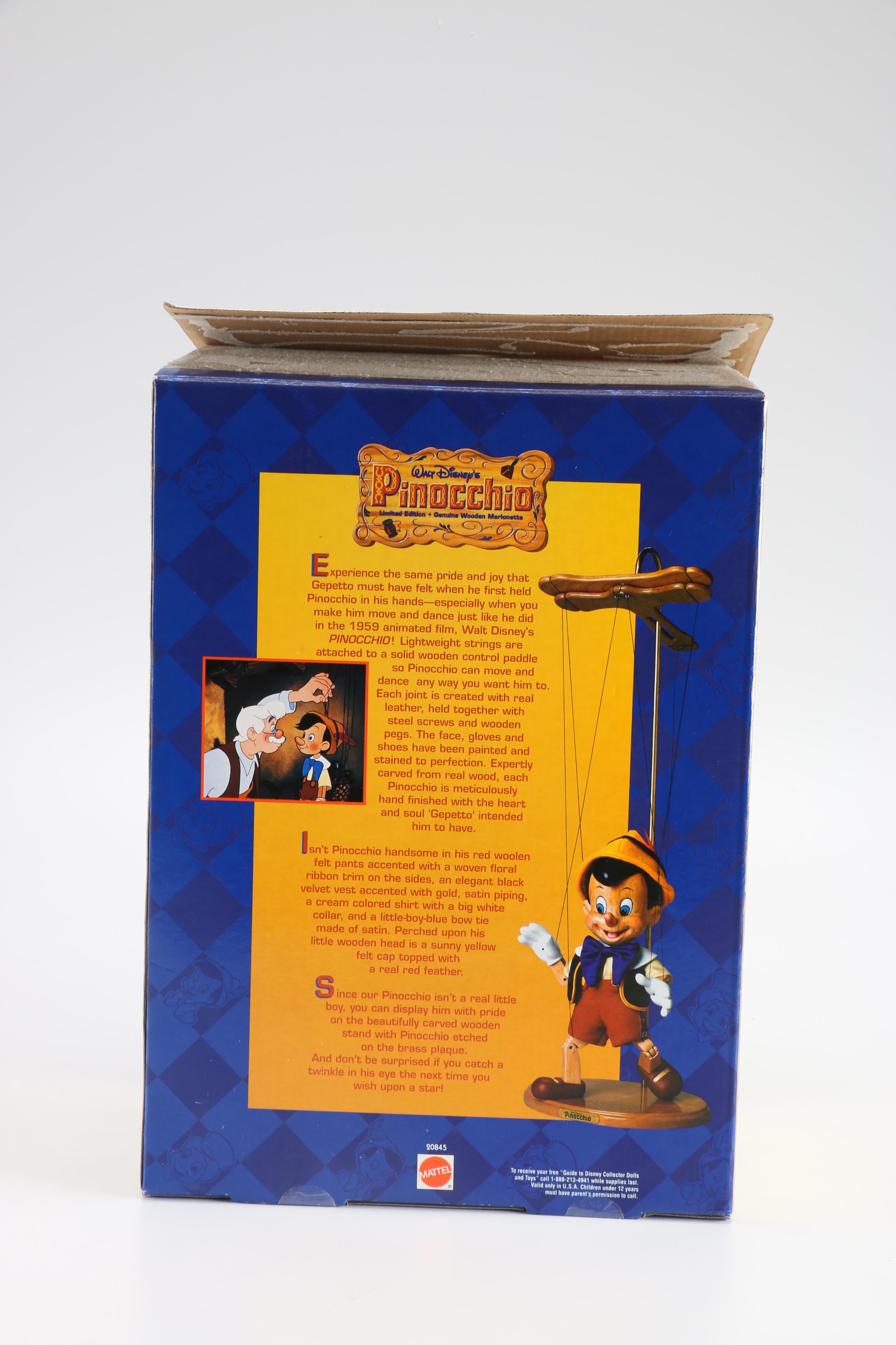 Walt Disney Limited Edition Pinocchio Wooden Marionette Doll