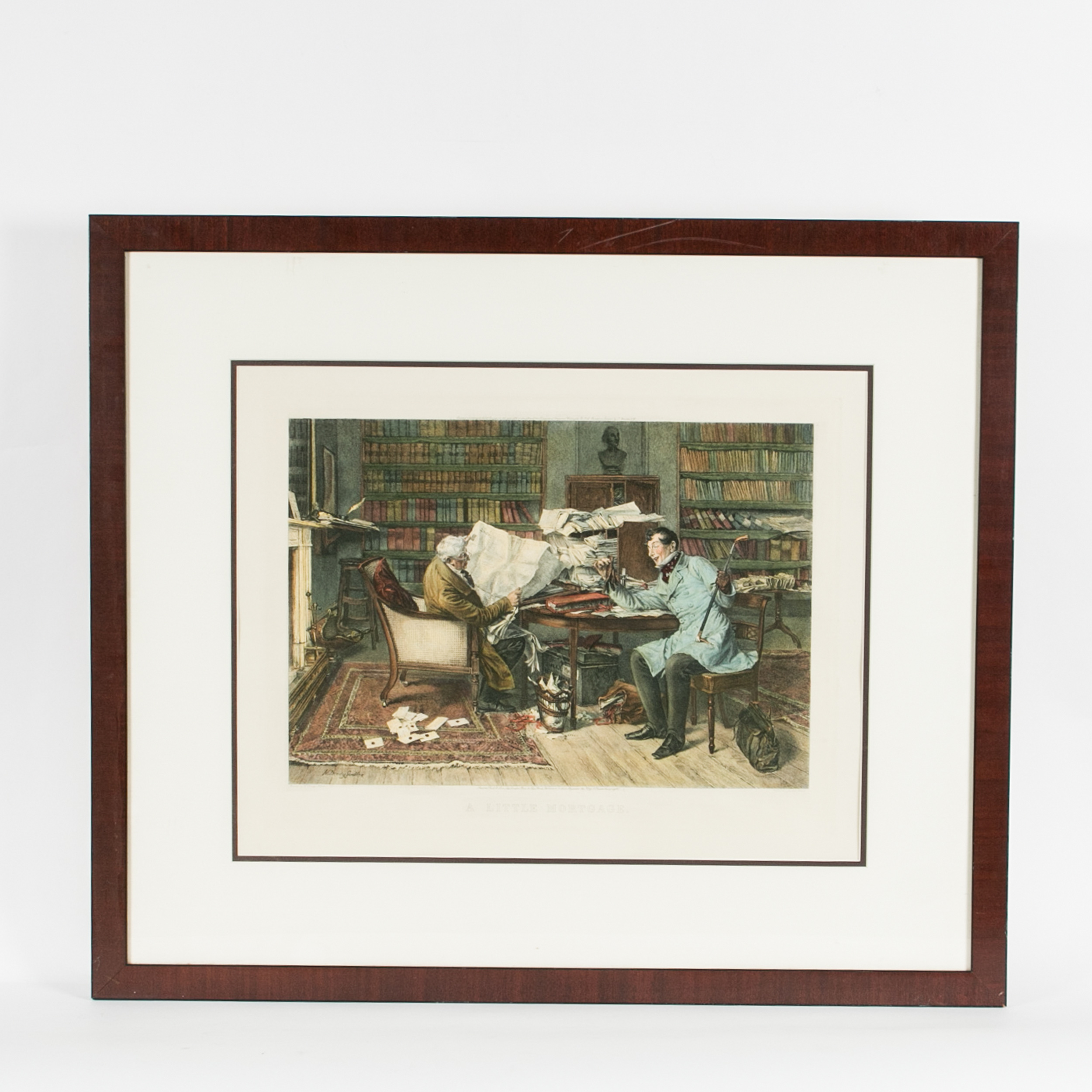 After James Dobie "A Little Mortgage" Hand-colored Engraving