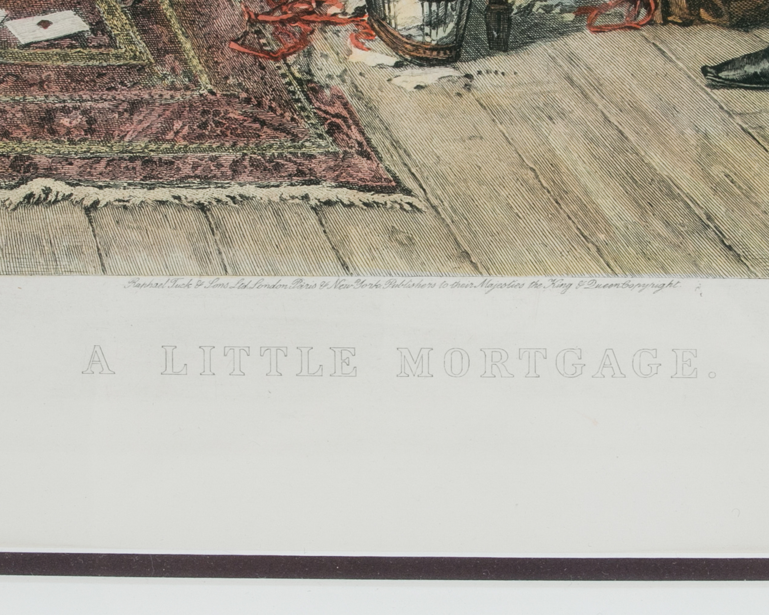 After James Dobie "A Little Mortgage" Hand-colored Engraving