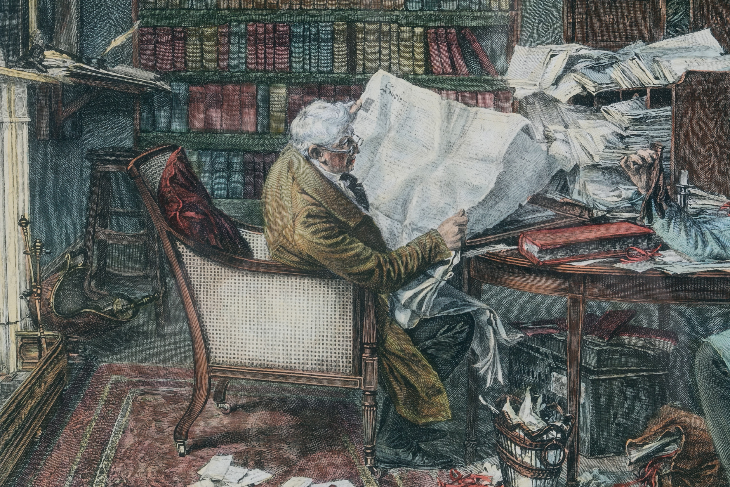 After James Dobie "A Little Mortgage" Hand-colored Engraving