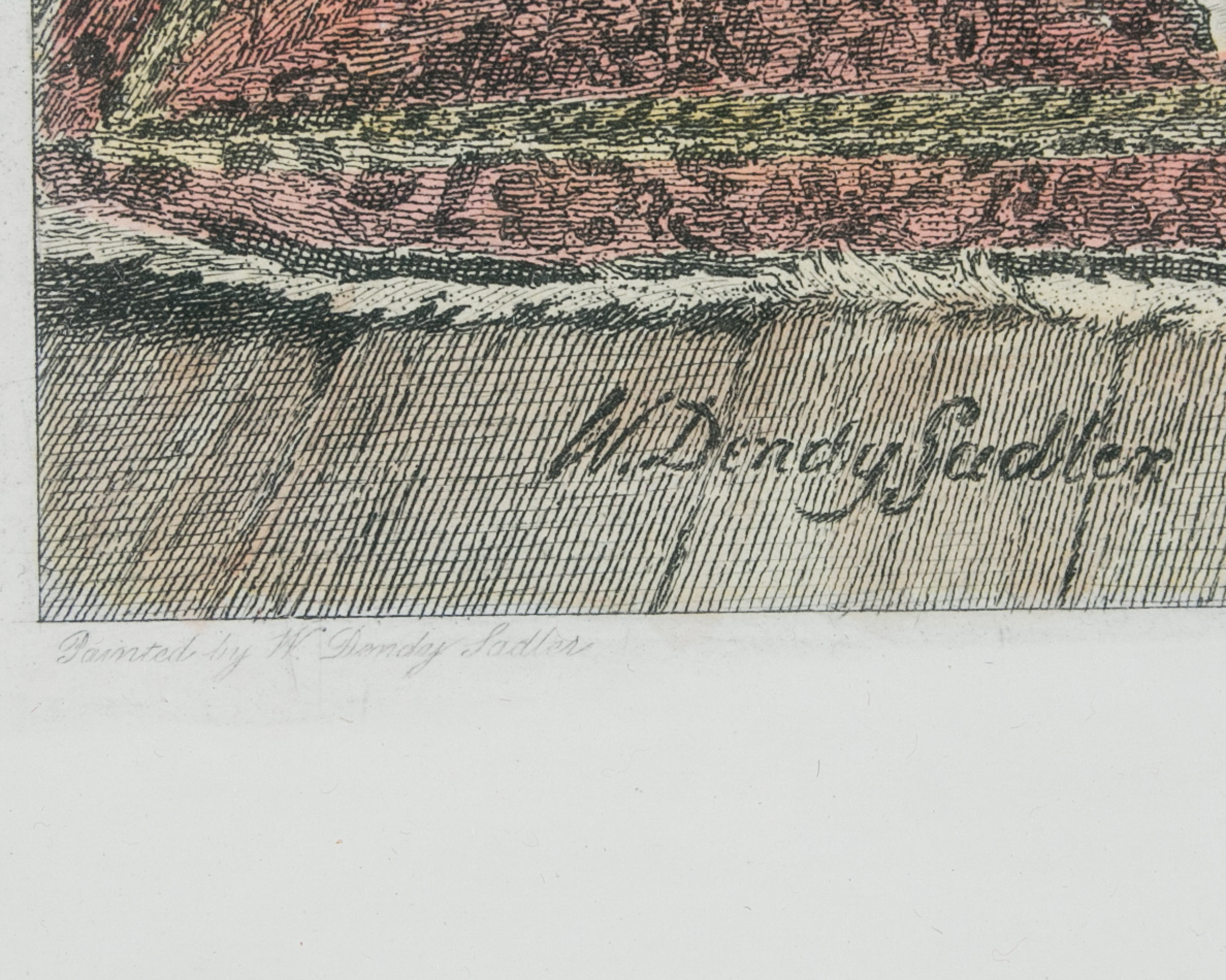 After James Dobie "A Little Mortgage" Hand-colored Engraving